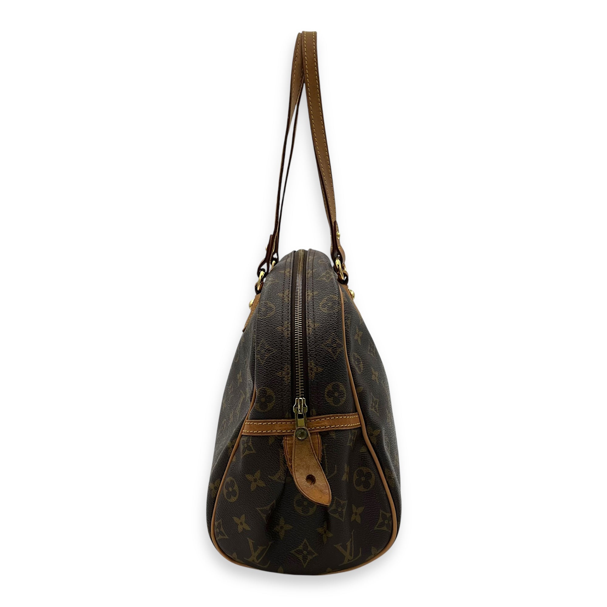 Montorgueil Shoulder Bag Brown in Monogram Coated Canvas, Gold hardware - Image 4