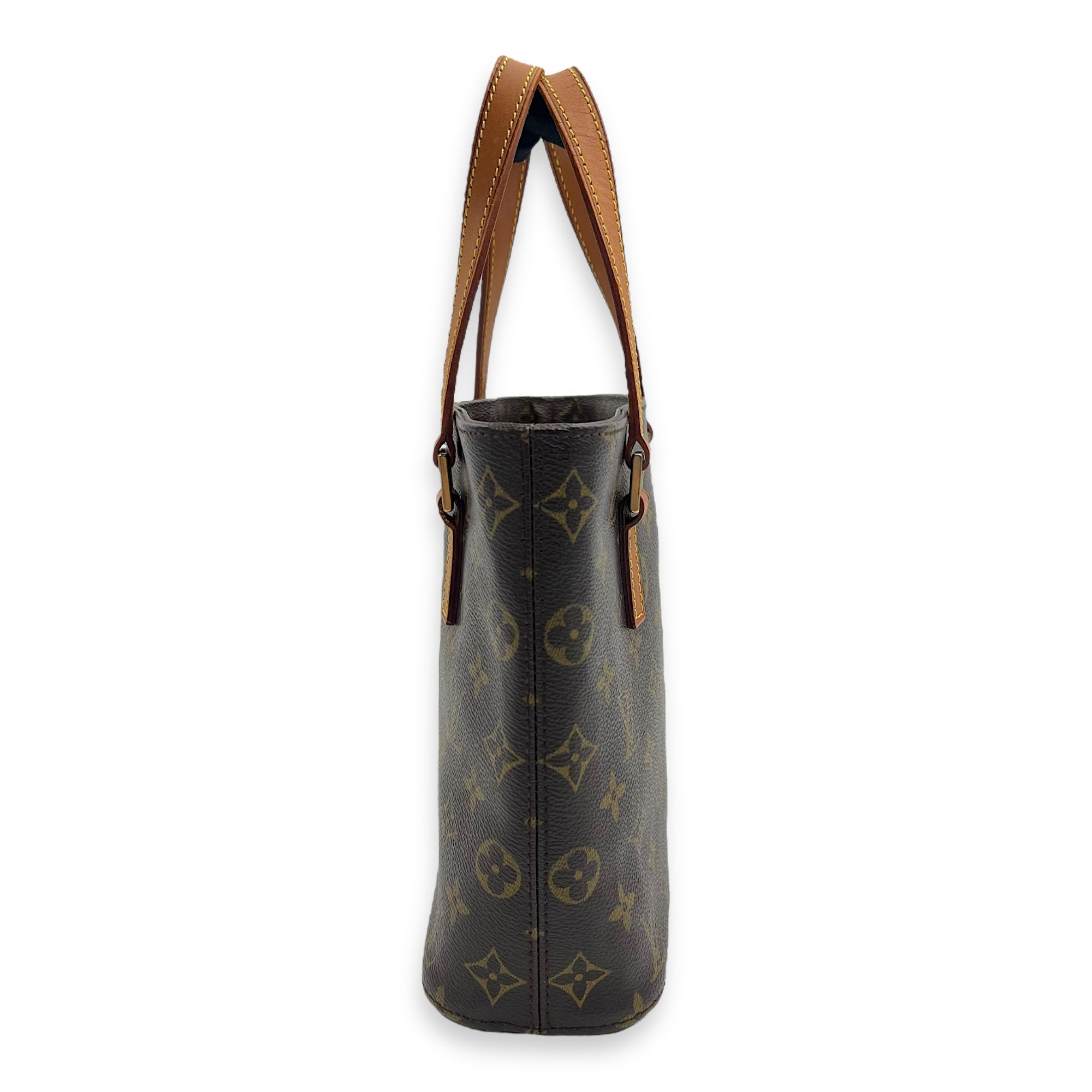 Vavin Top Handle Bag PM Brown in Monogram Coated Canvas, Gold hardware - Image 4