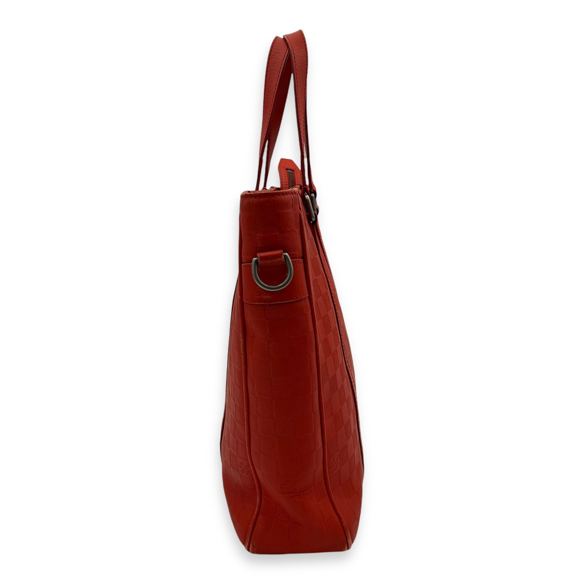 Tadao Top Handle Bag Red in Calfskin, Silver hardware - Image 5