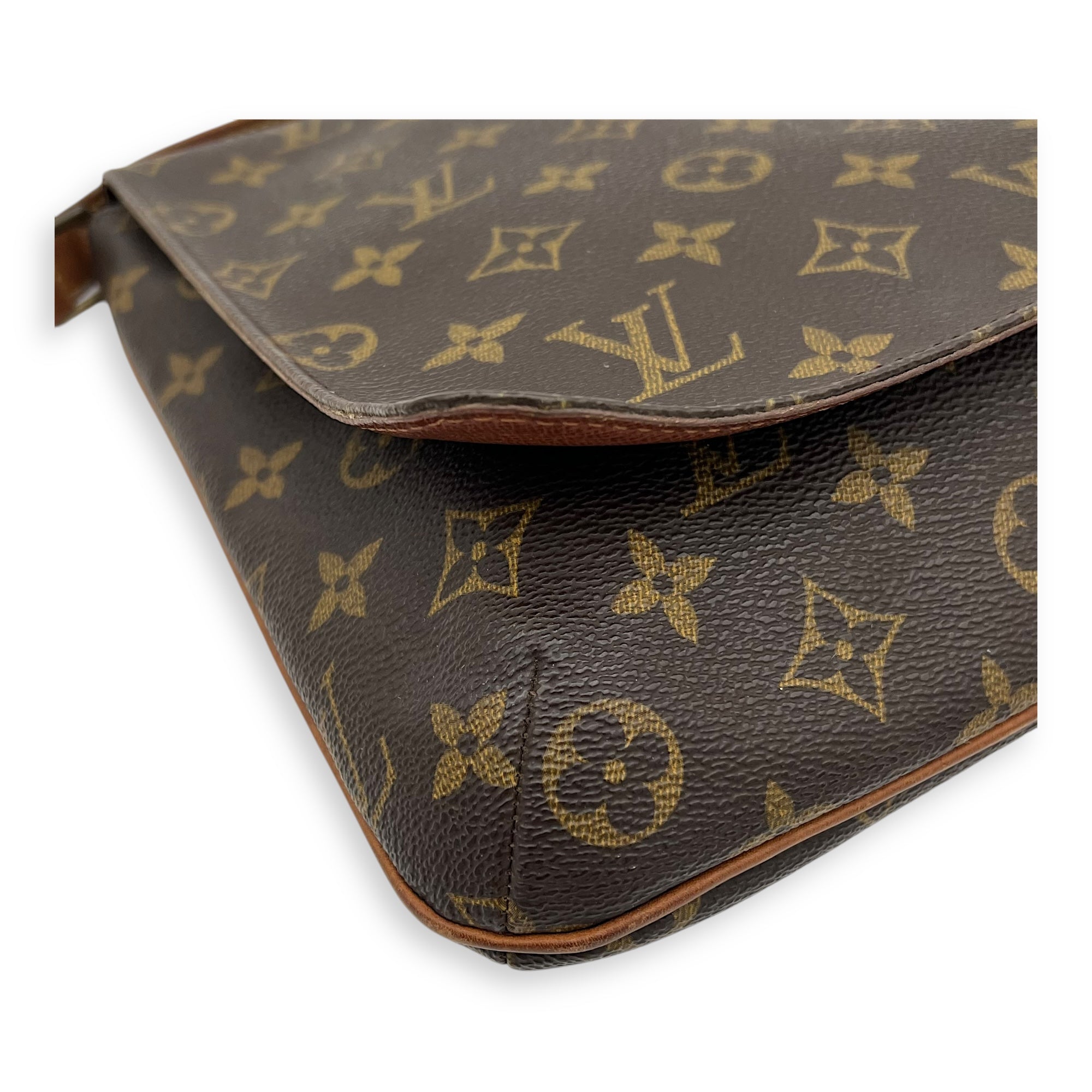 Musette Salsa Brown Crossbody Bag in Monogram Coated Canvas, Gold hardware - Image 13
