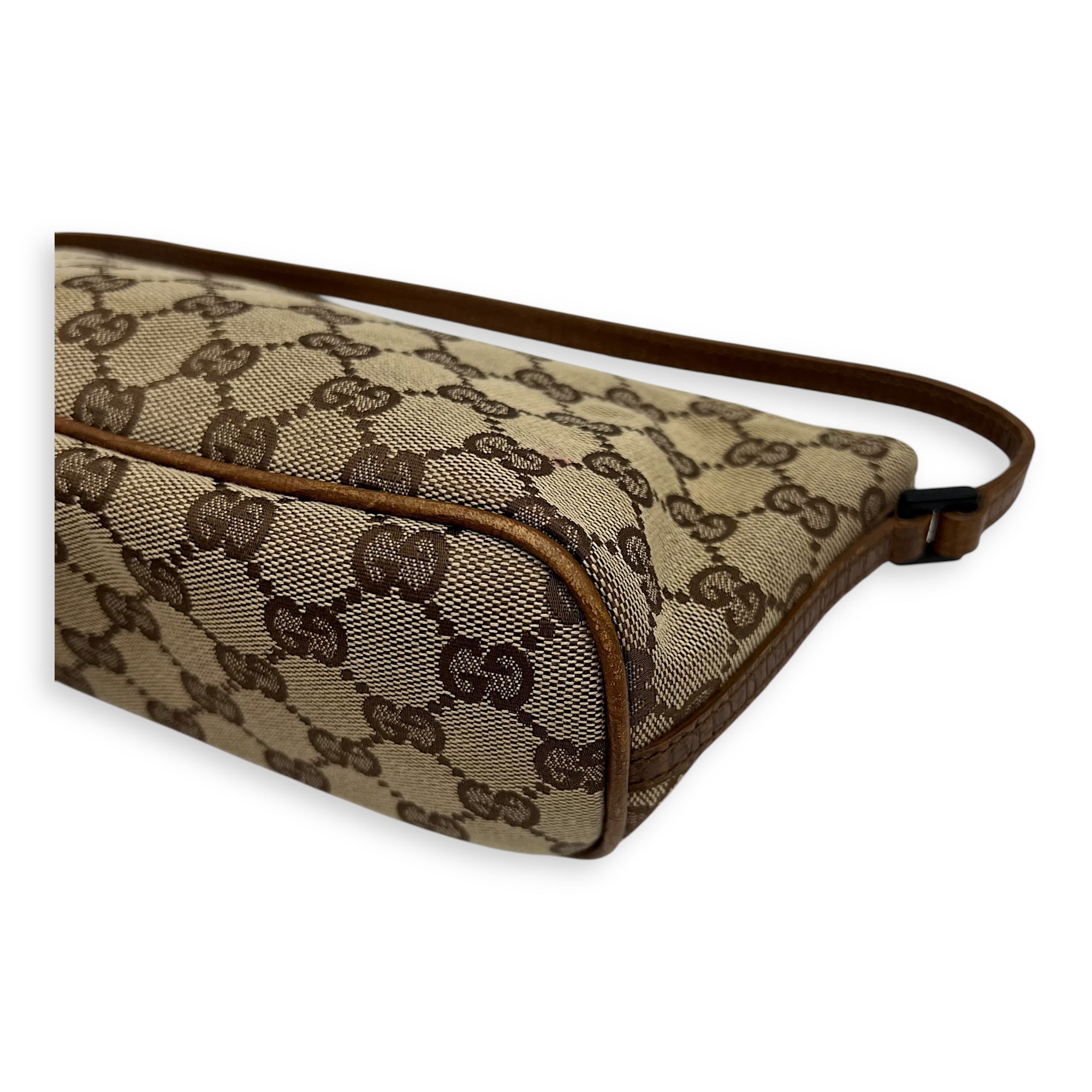 Boat Pochette Top Handle Bag Brown in Canvas, Gold hardware - Image 8