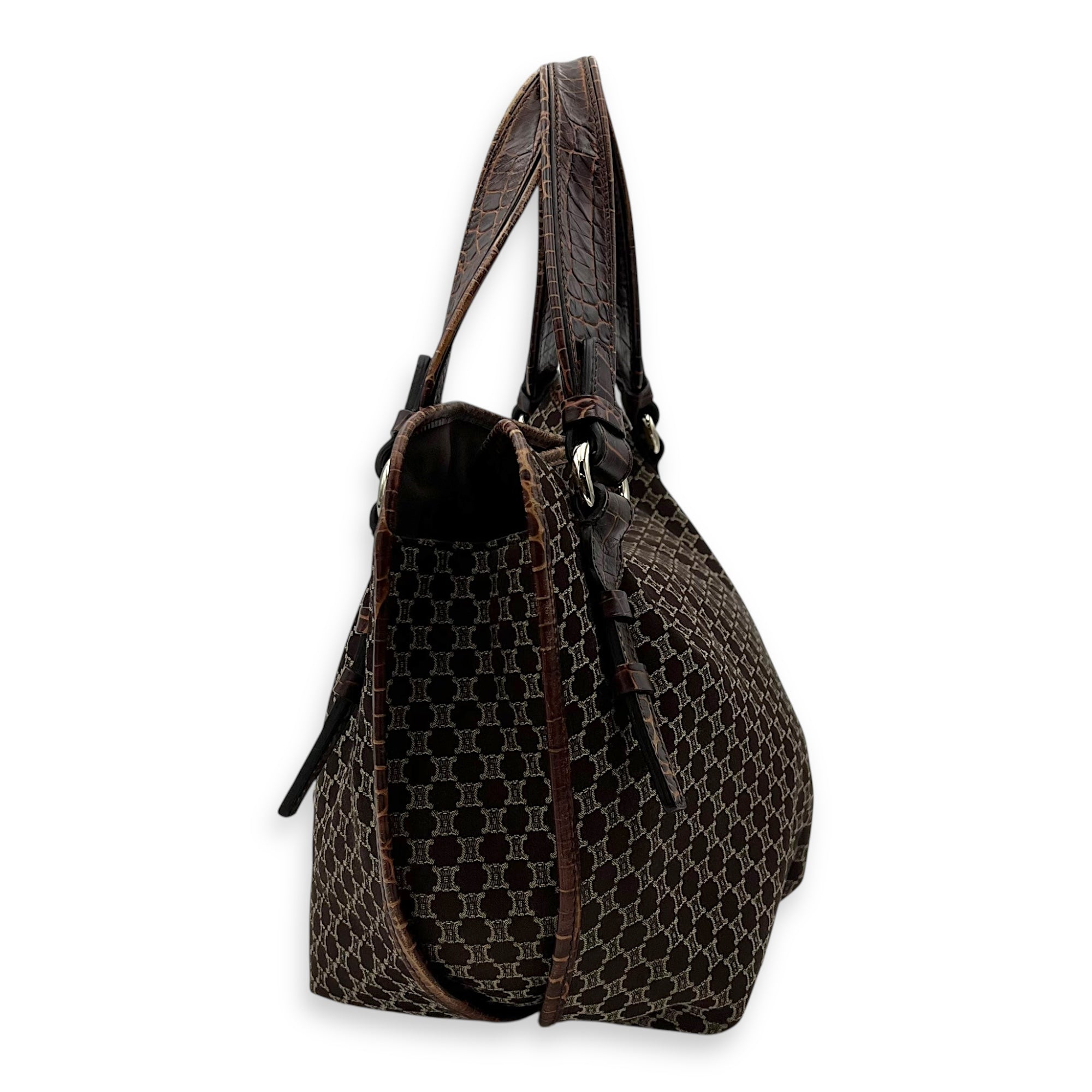 Bittersweet Brown Tote Bag in Canvas, Gold hardware - Image 5