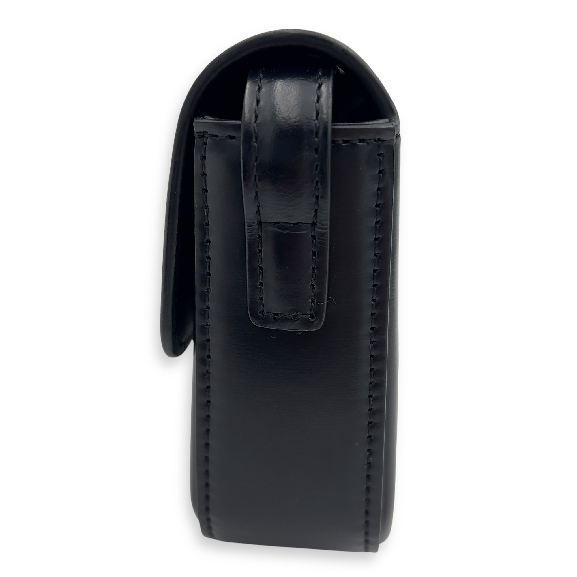 Triomphe Claude Black Shoulder Bag in Calfskin, Gold hardware - Image 7