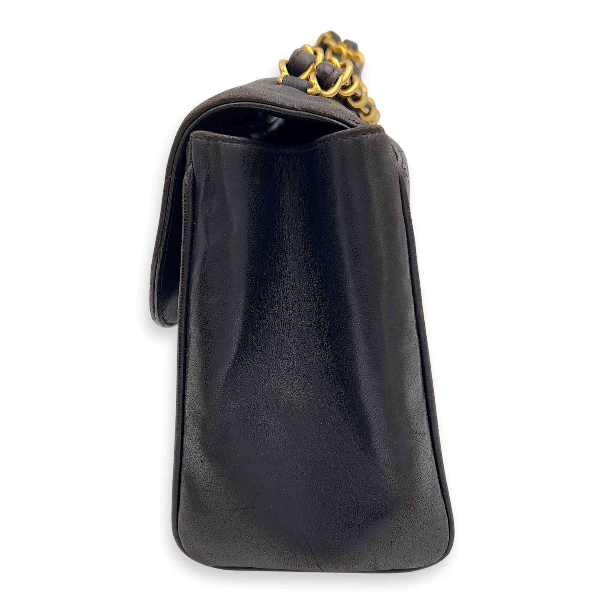 Vintage Quilted CC Top Handle Bag Brown in Lambskin, Gold hardware - Image 7