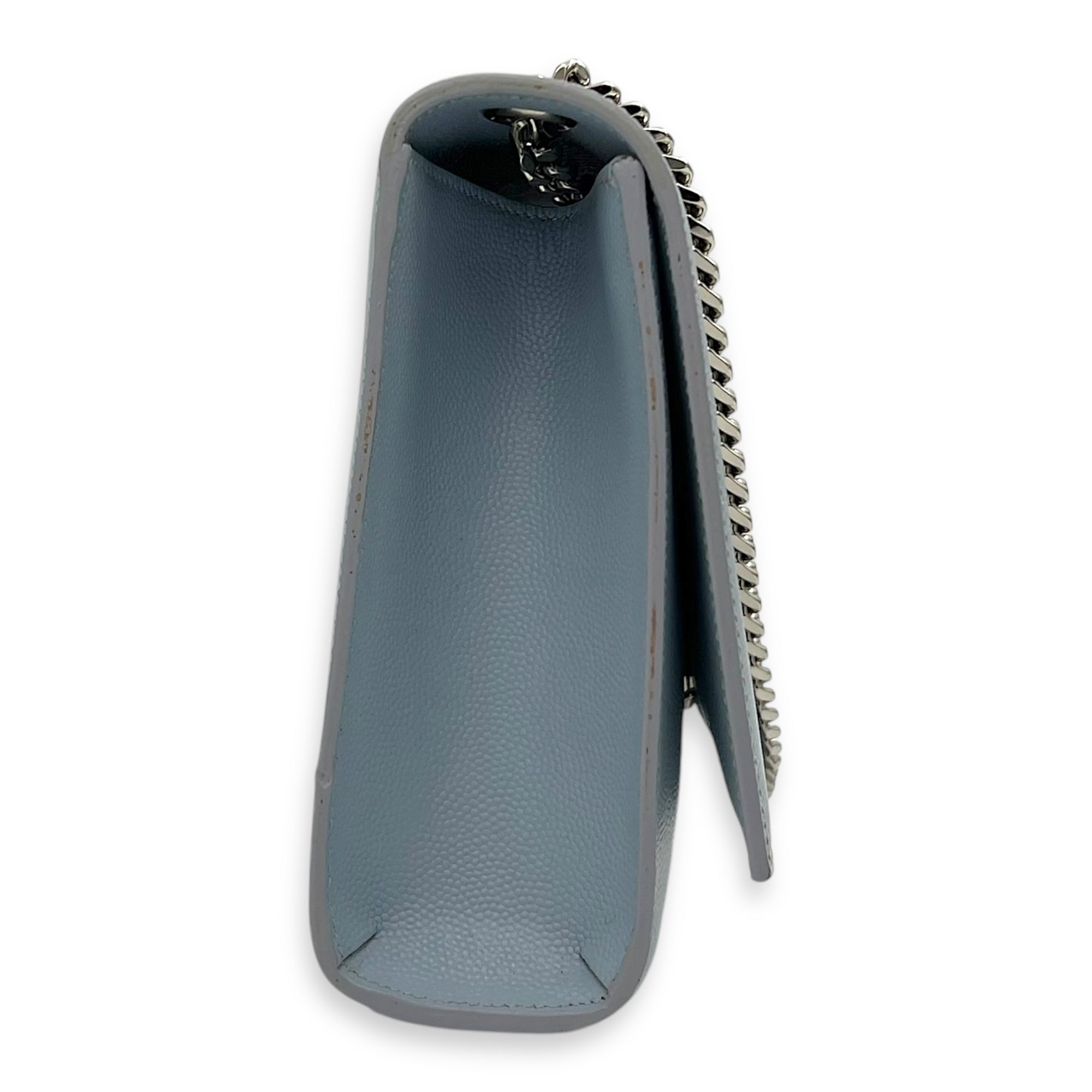 Kate Medium Blue Crossbody Bag in Calfskin, Silver hardware - Image 5