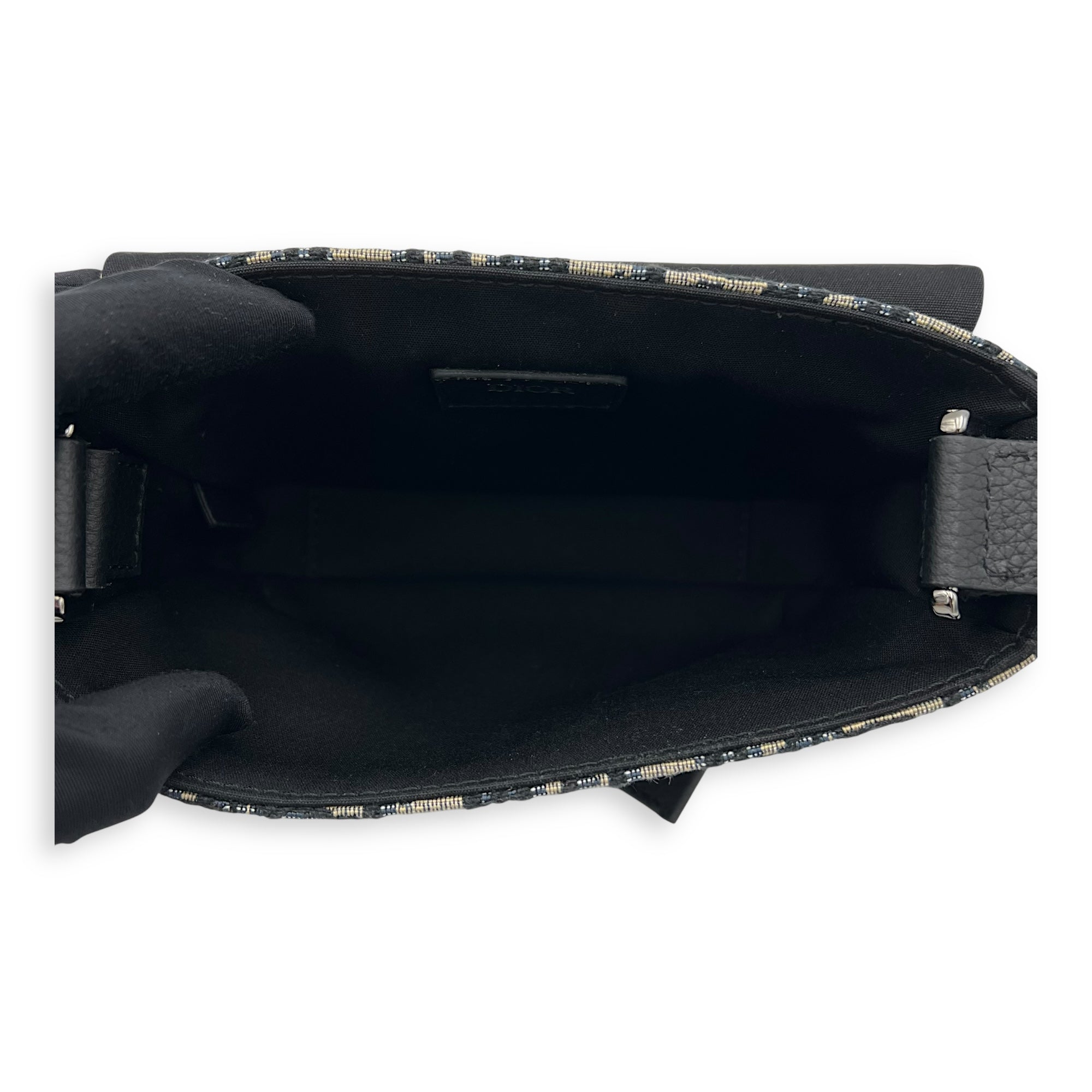 Oblique Blue Crossbody Bag in Jacquard, Silver hardware - Image 7