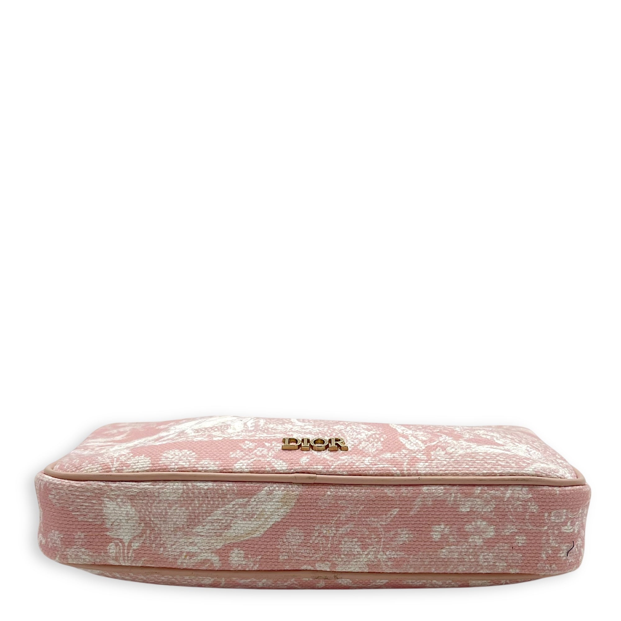 Multi-pouch Crossbody Bag Pink in Canvas, Light Gold hardware - Image 6