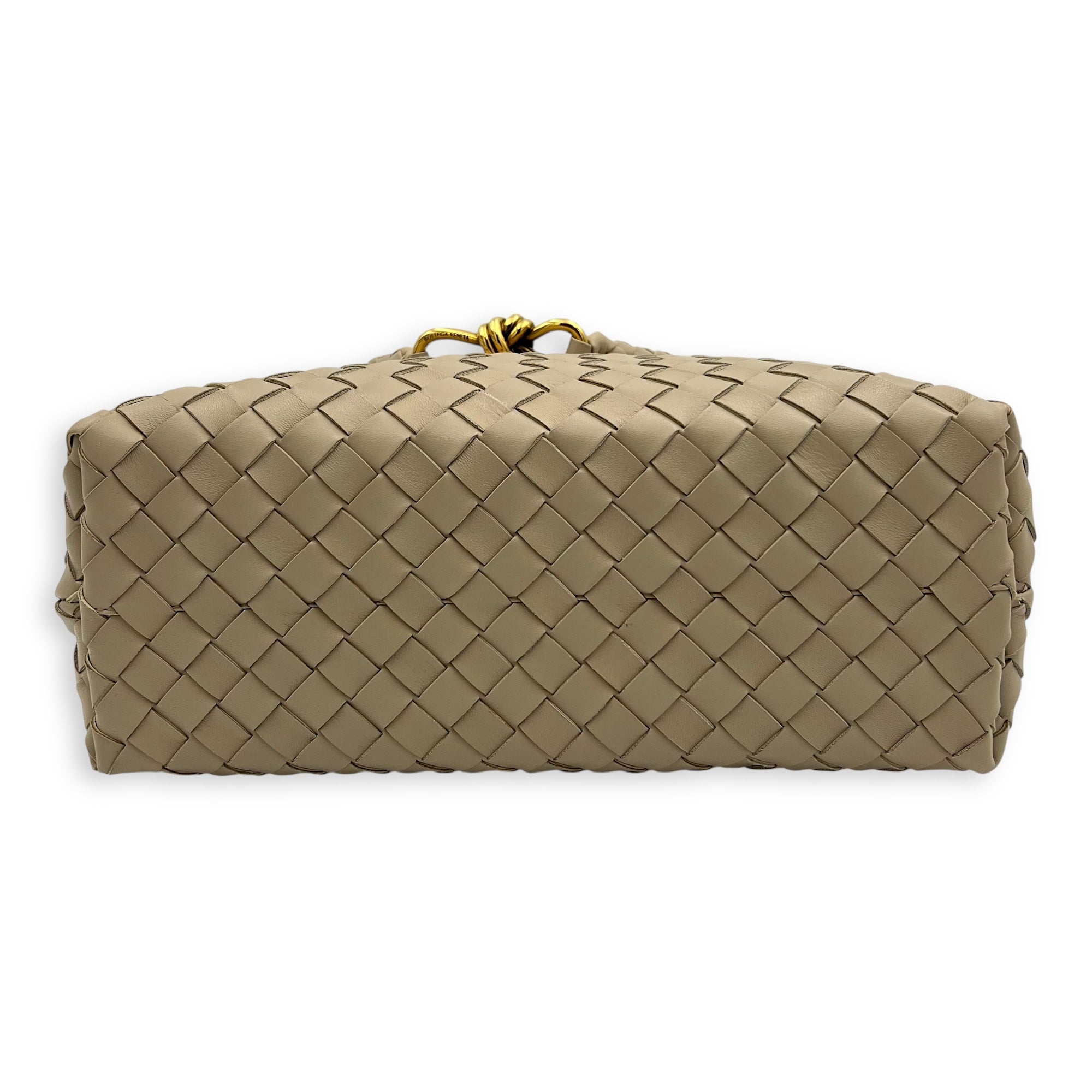 Andiamo Medium Beige Top Handle Bag in Calfskin, Gold hardware - Image 4