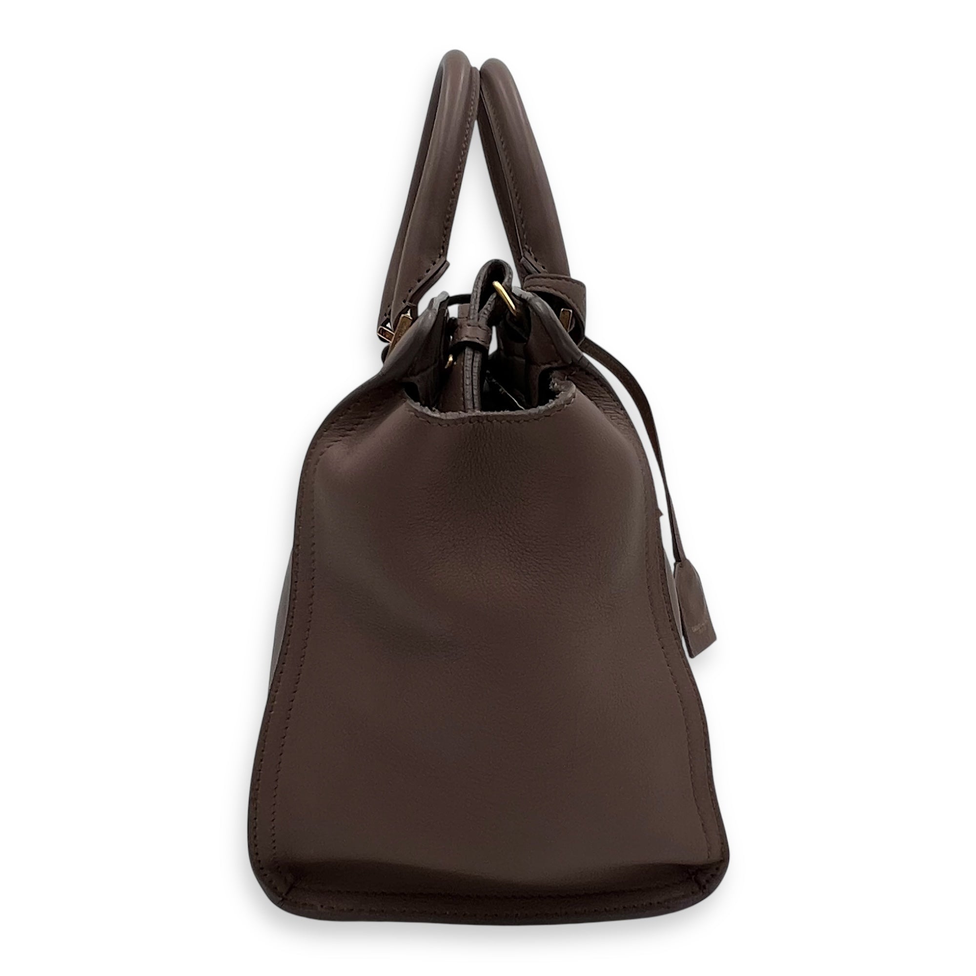 Cabas Top Handle Bag Beige in Calfskin, Gold hardware - Image 5