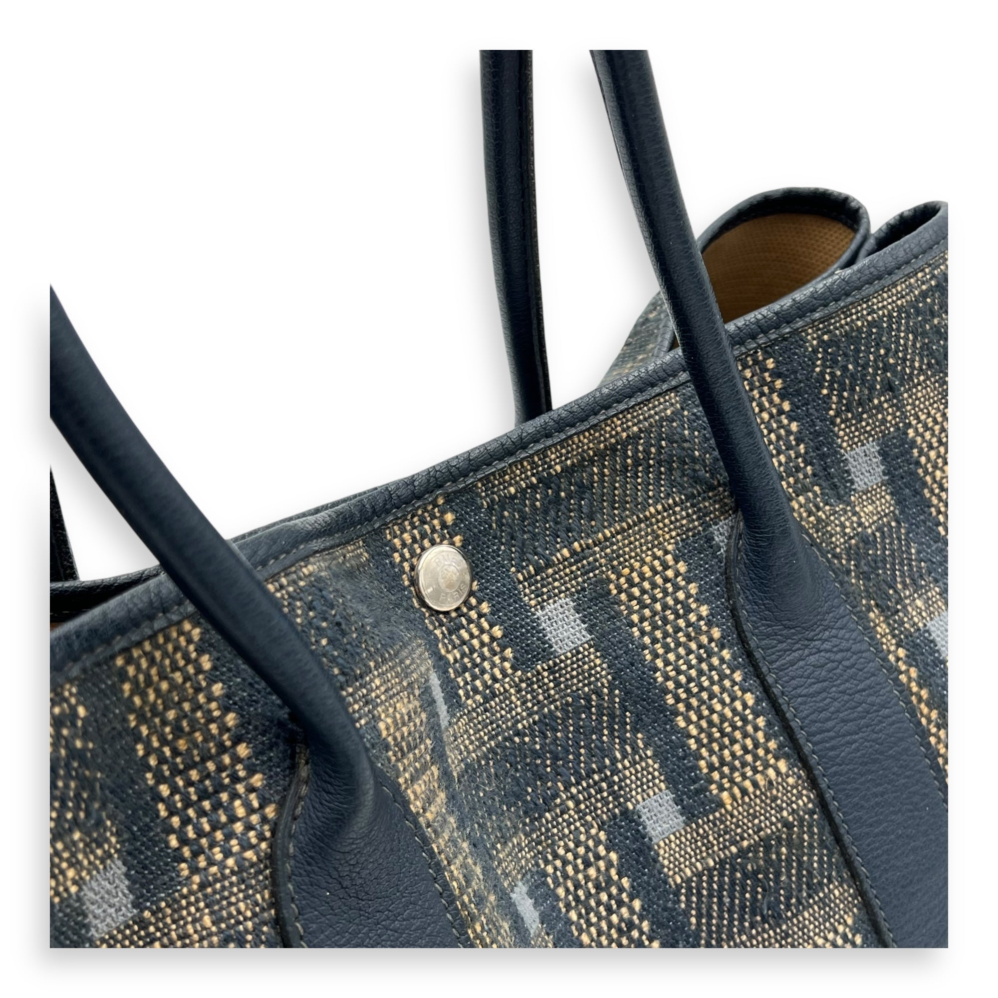 Garden Party 36 Blue Tote Bag in Tweed, Silver hardware - Image 7