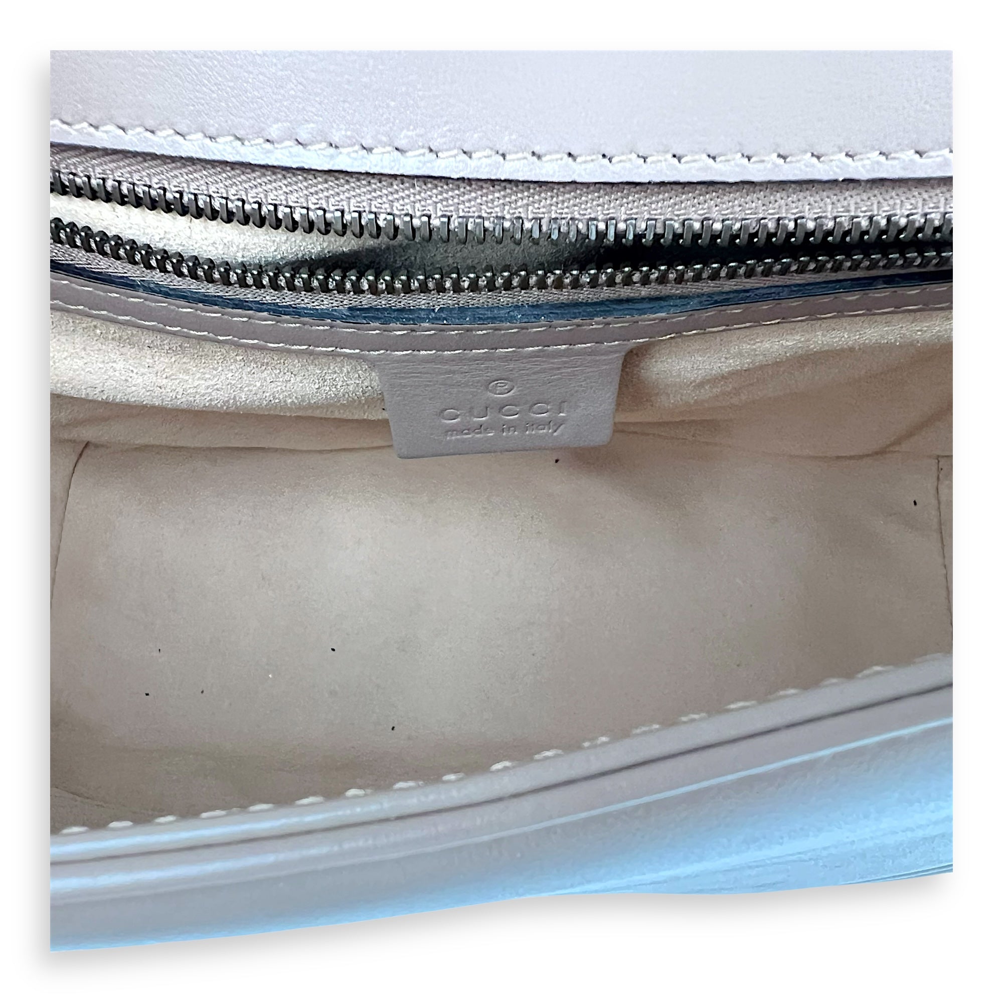 GG Marmont Top Handle Bag Beige in Calfskin, Gold hardware - Image 7