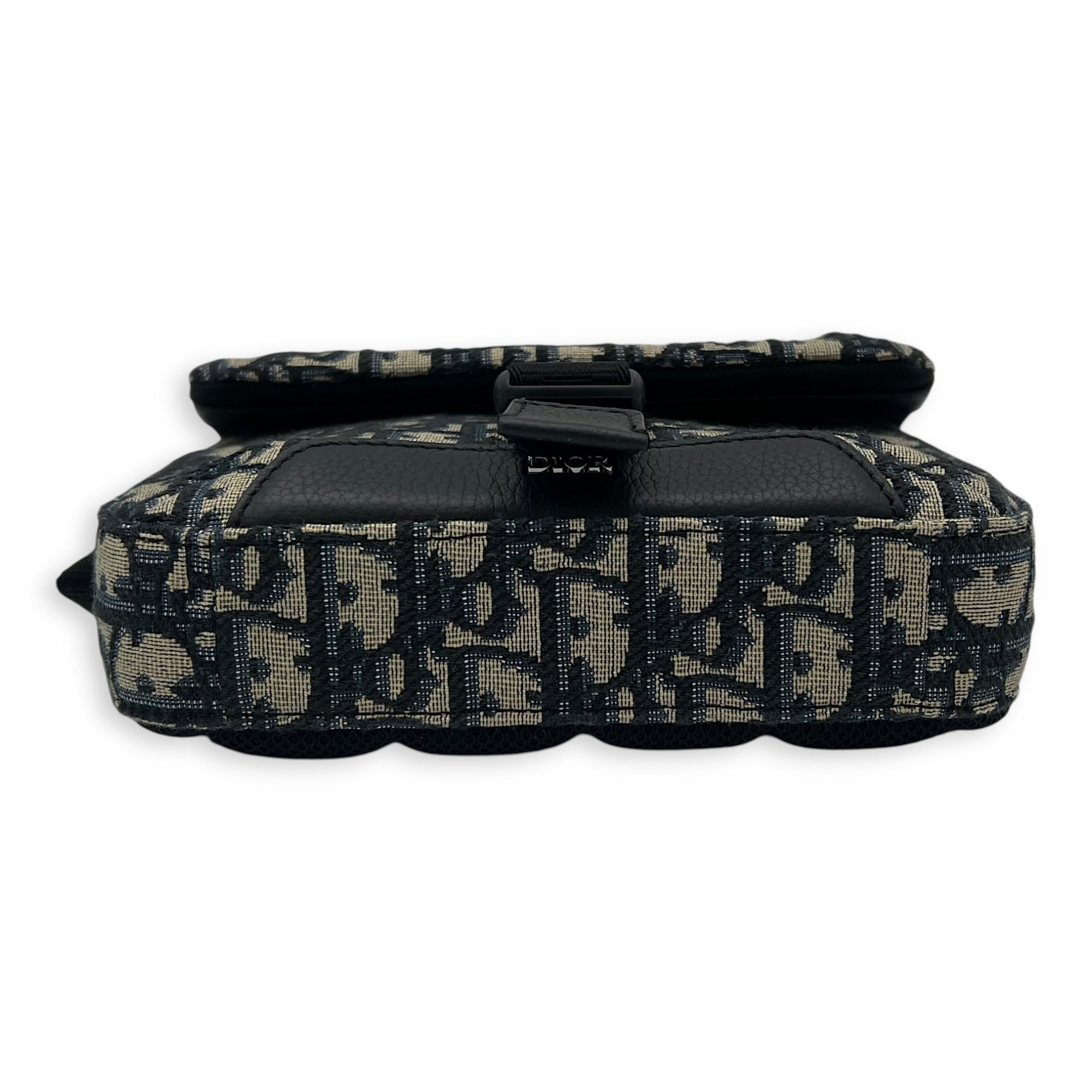 Oblique Blue Crossbody Bag in Jacquard, Silver hardware - Image 6