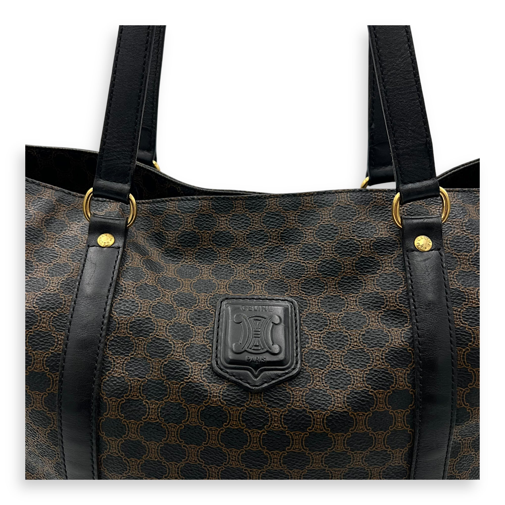Macadam Tote Bag Black in Coated Canvas, Gold hardware - Image 9