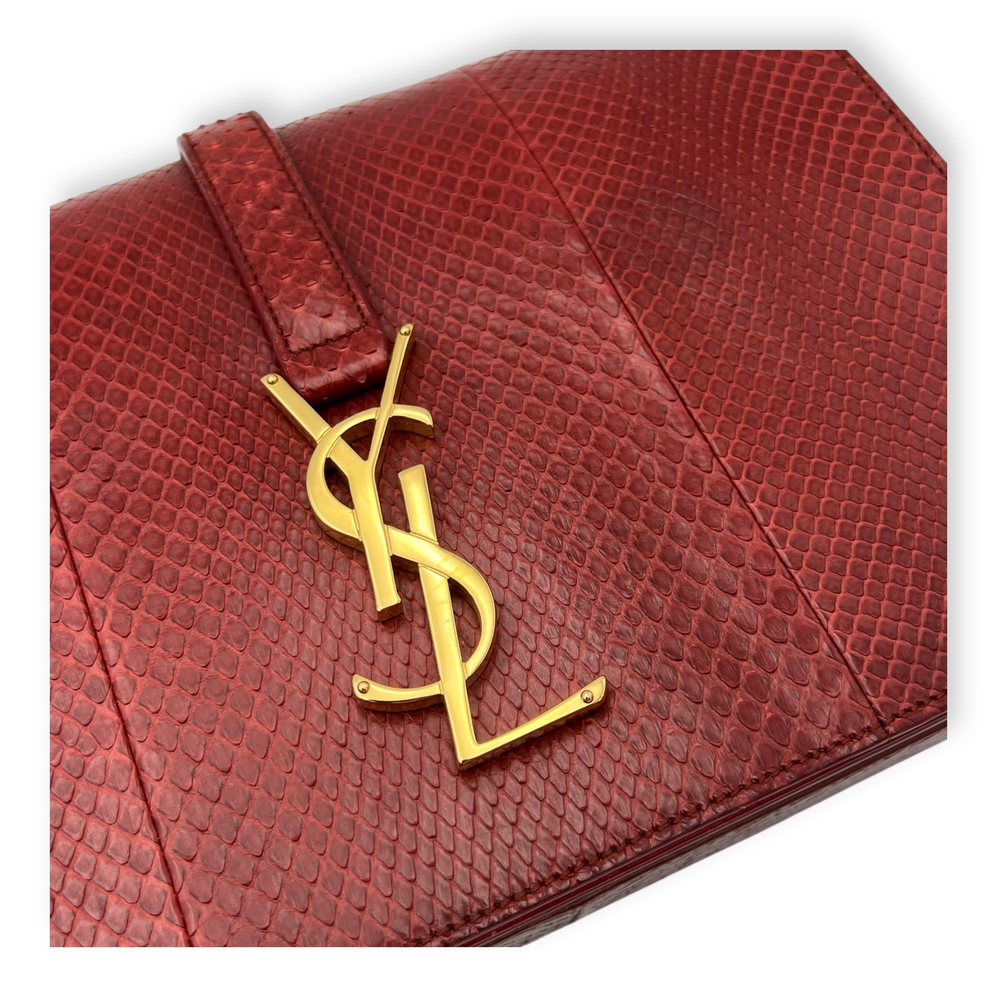 Monogram Universite Crossbody Bag Red in Python Leather, Gold hardware - Image 7
