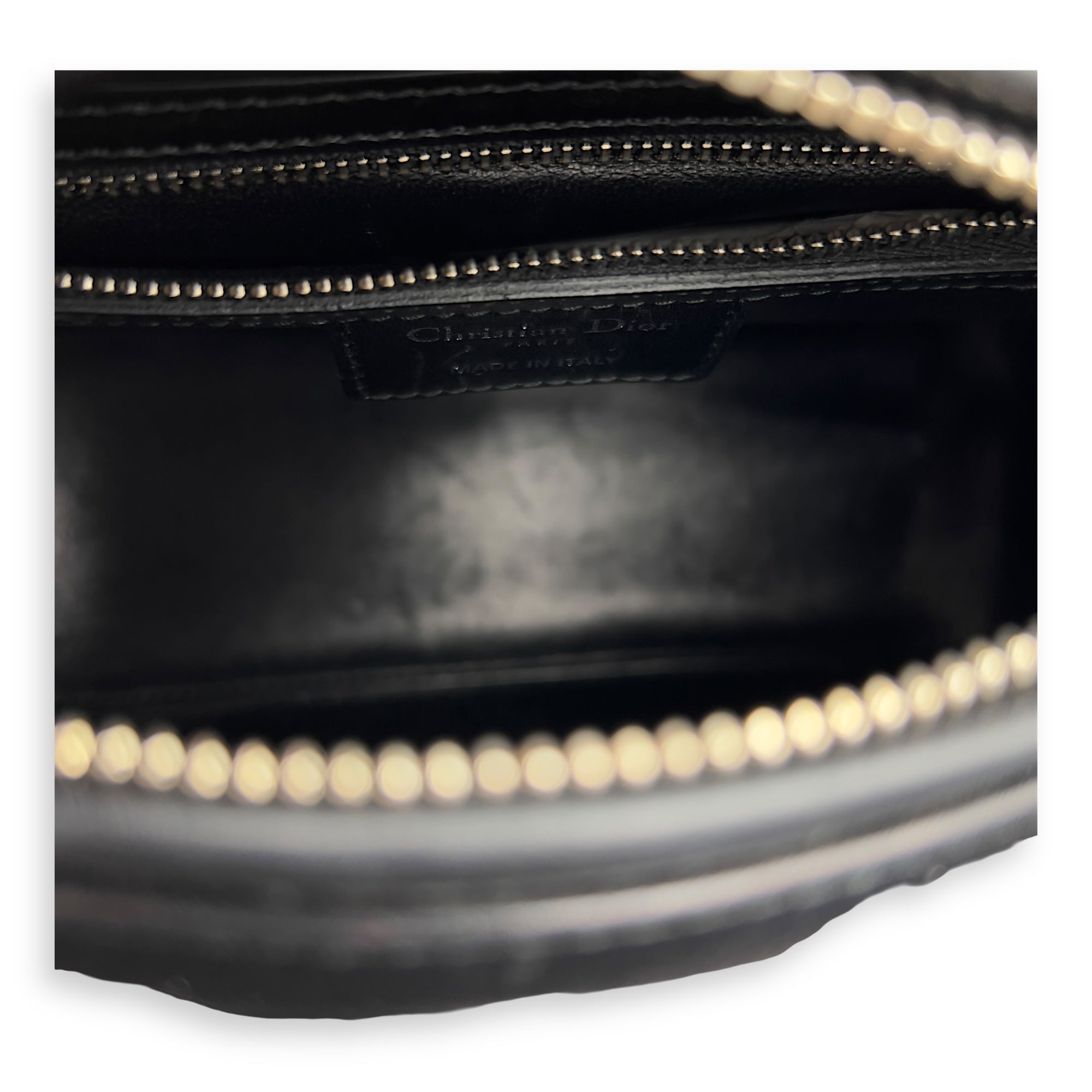 Lady Dior Top Handle Bag Small Black in Calfskin, Silver hardware - Image 7