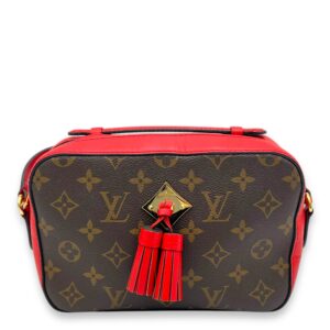 Saintonge Crossbody Bag Brown in Monogram Coated Canvas, Gold hardware