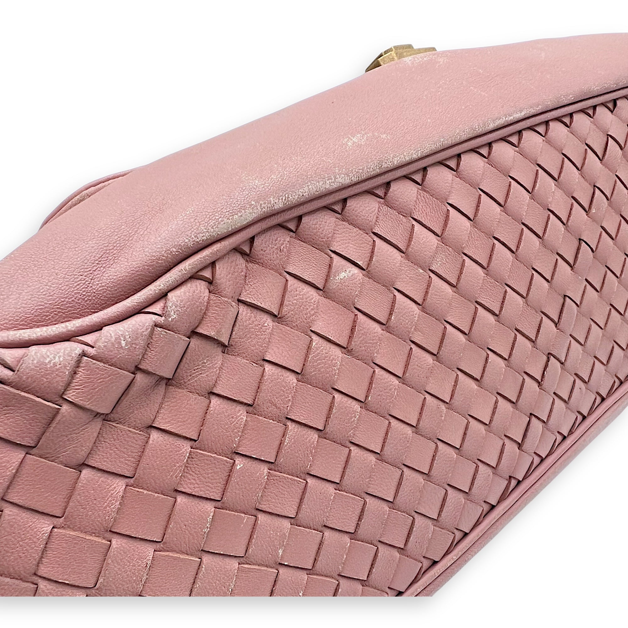 Vintage Flap Shoulder Bag Pink in Calfskin, Gold hardware - Image 8