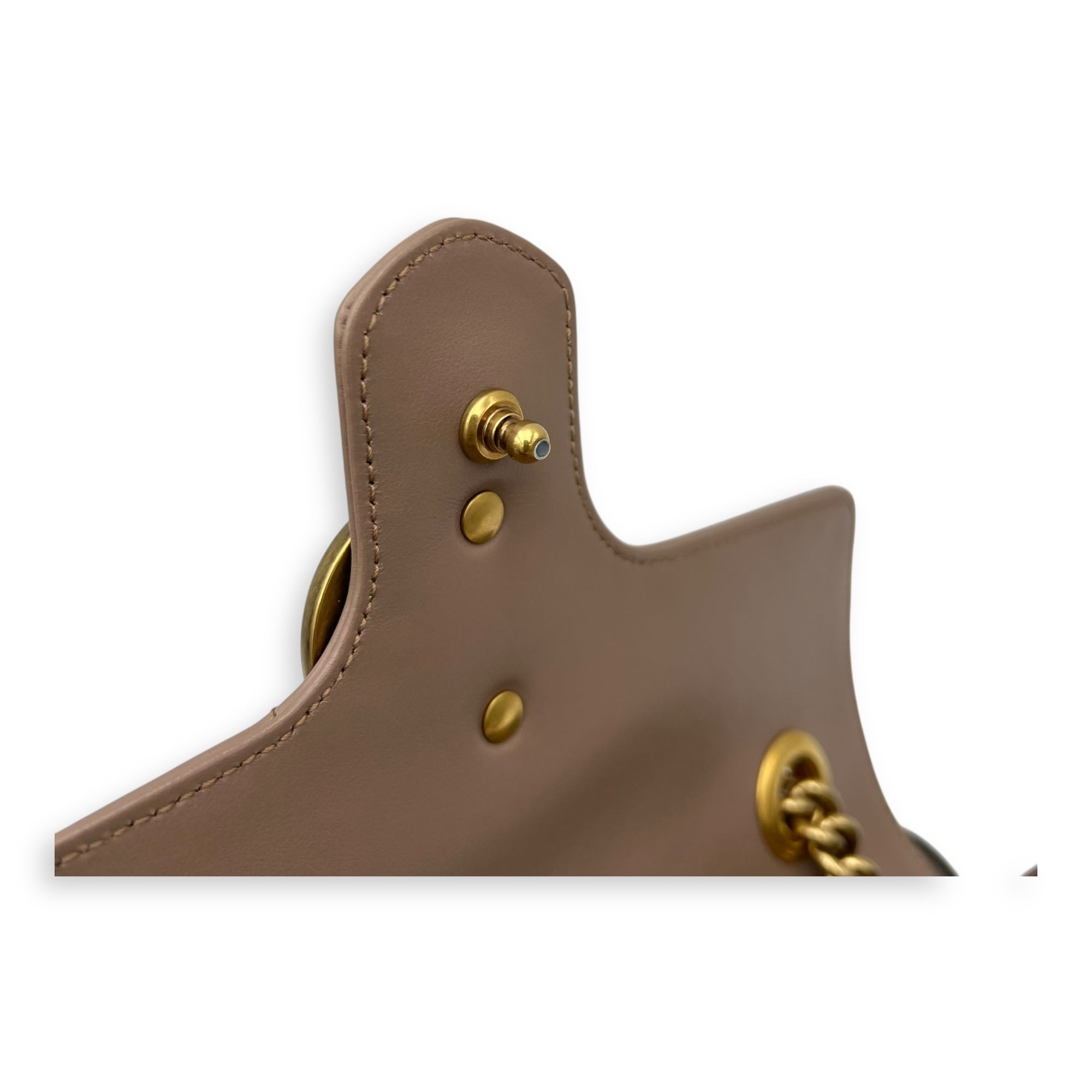 GG Marmont Mini Shoulder bag in Calfskin, Gold Hardware - Image 8