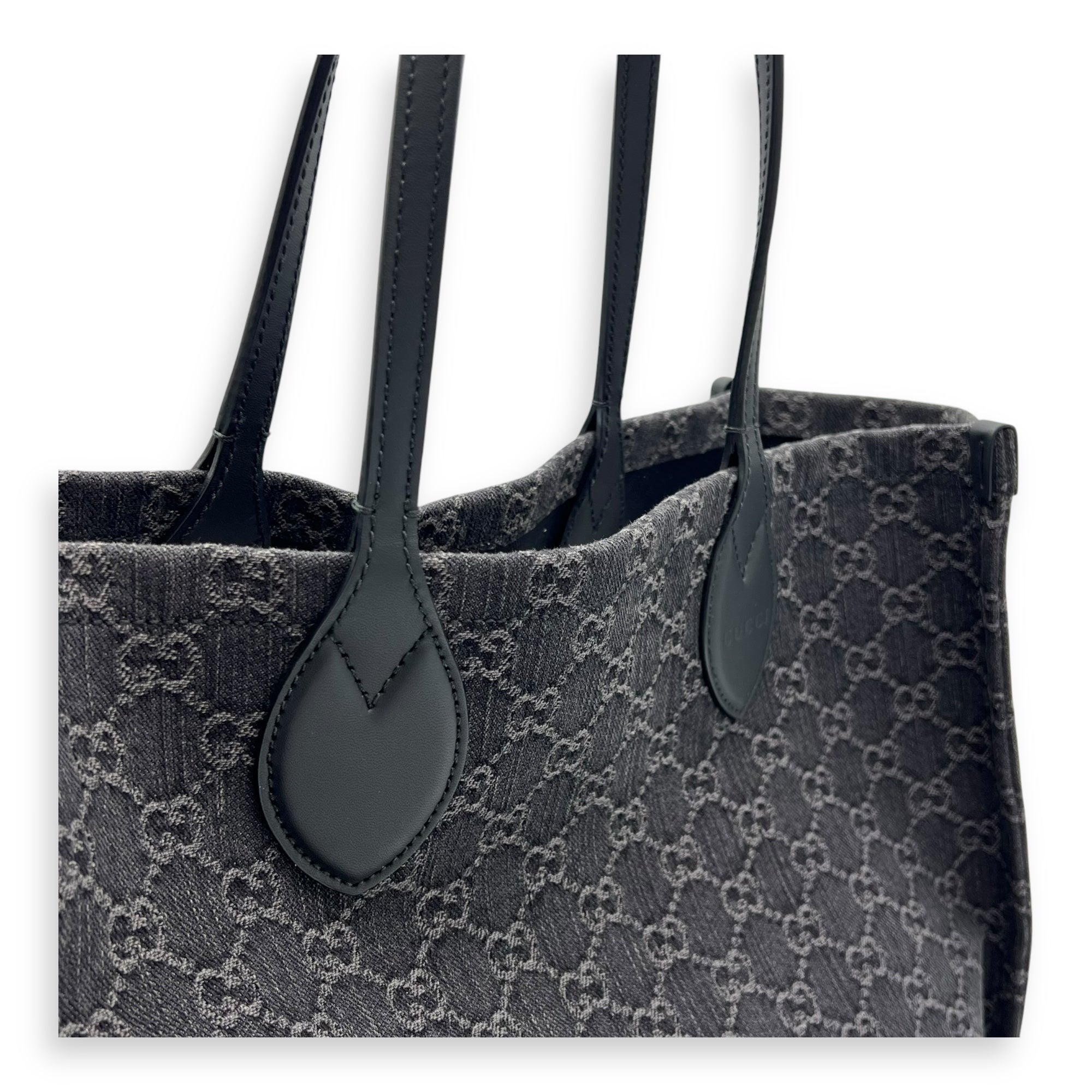 Ophidia Large Grey Tote Bag in Denim - Image 8