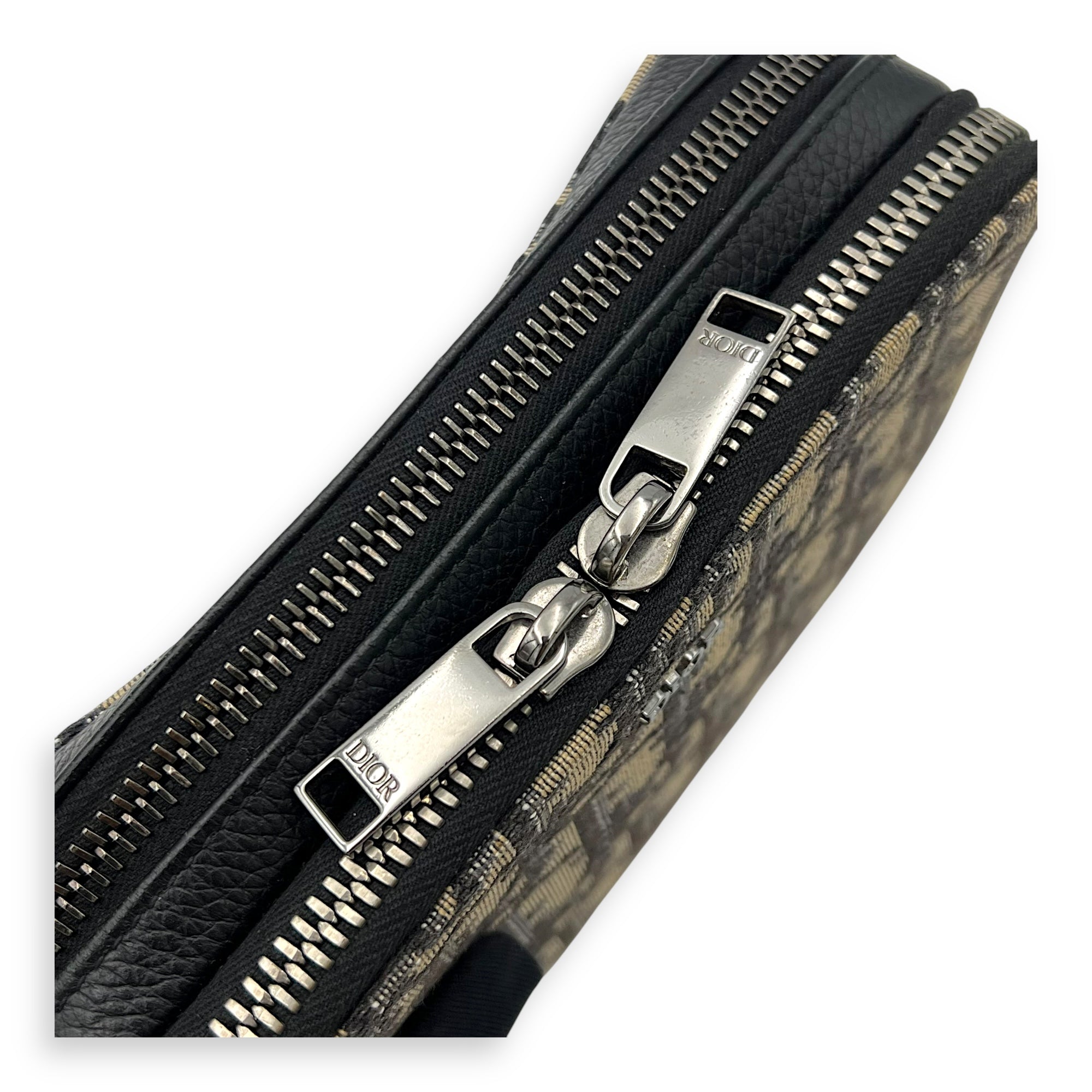 Oblique Mini Blue Camera Bag in Jacquard, Silver hardware - Image 8