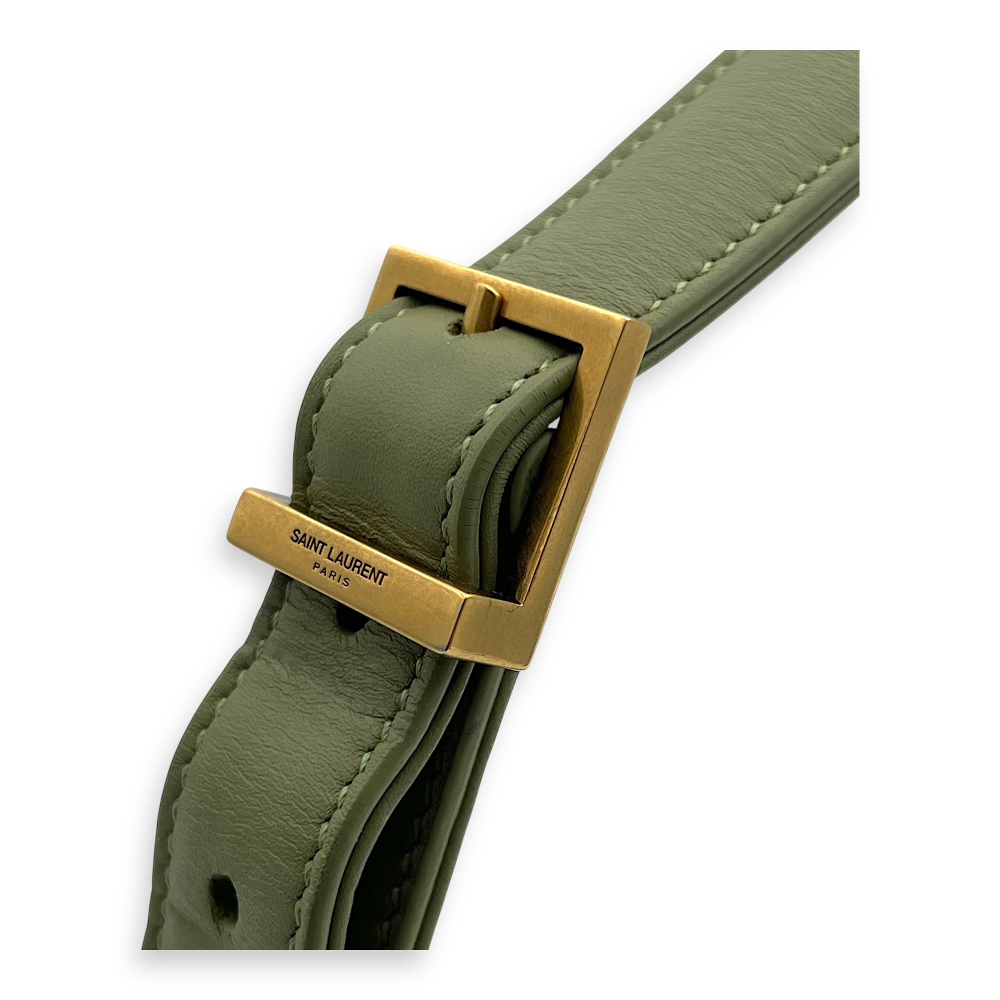 Le 5 A 7 Shoulder Bag Green in Calfskin, Gold hardware - Image 8