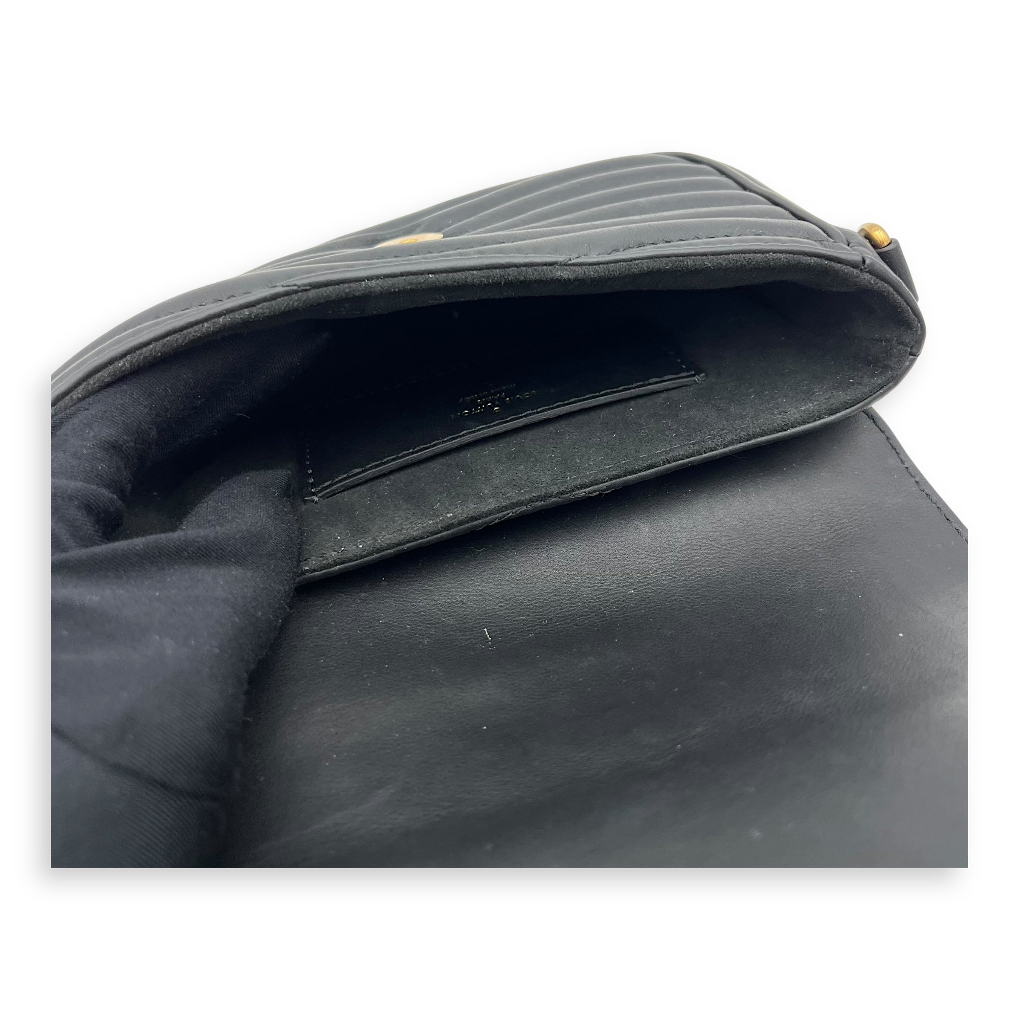 New Wave Crossbody Bag Black in Calfskin, Gold hardware - Image 8