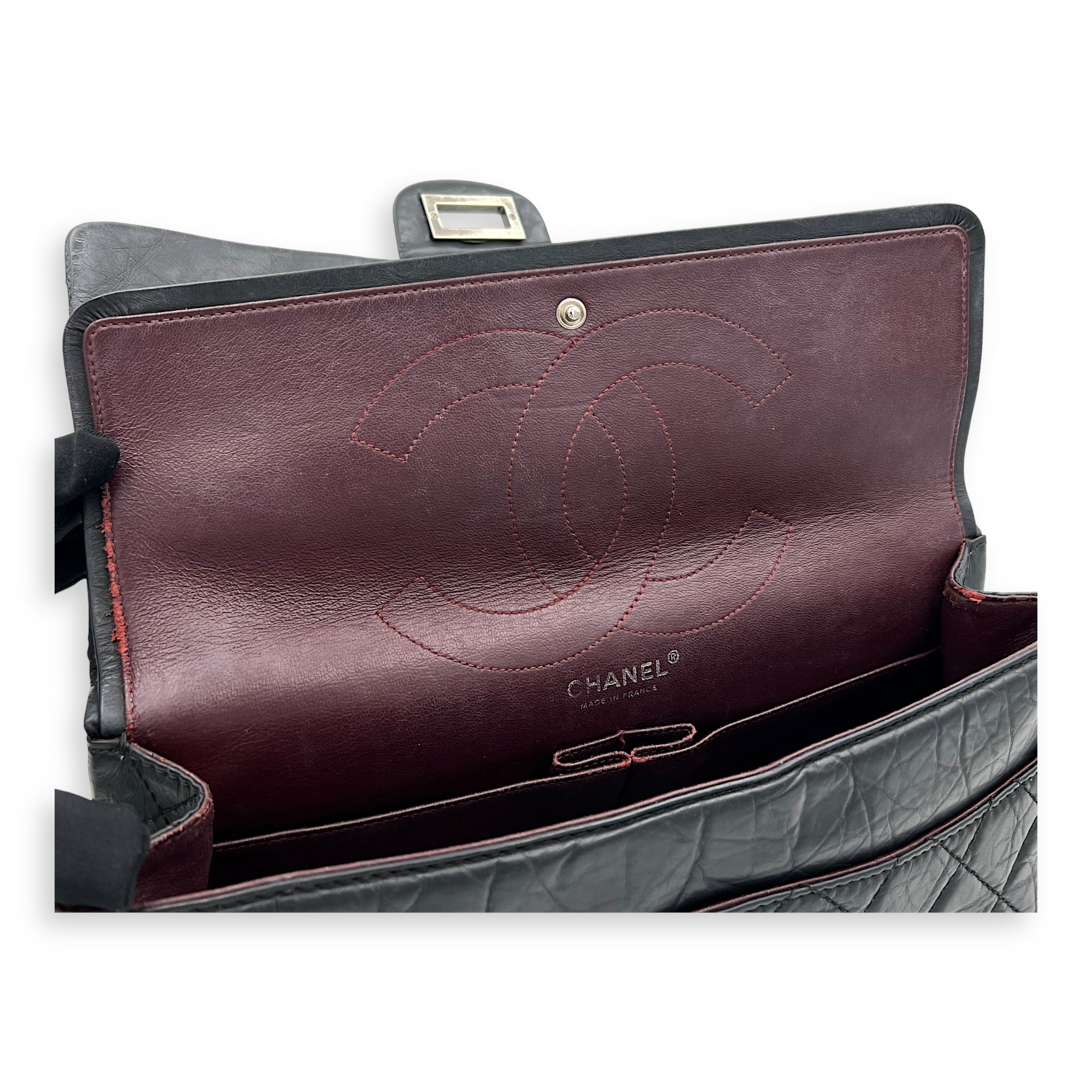 2.55 227 Black Shoulder Bag in Calfskin, Ruthenium hardware - Image 5