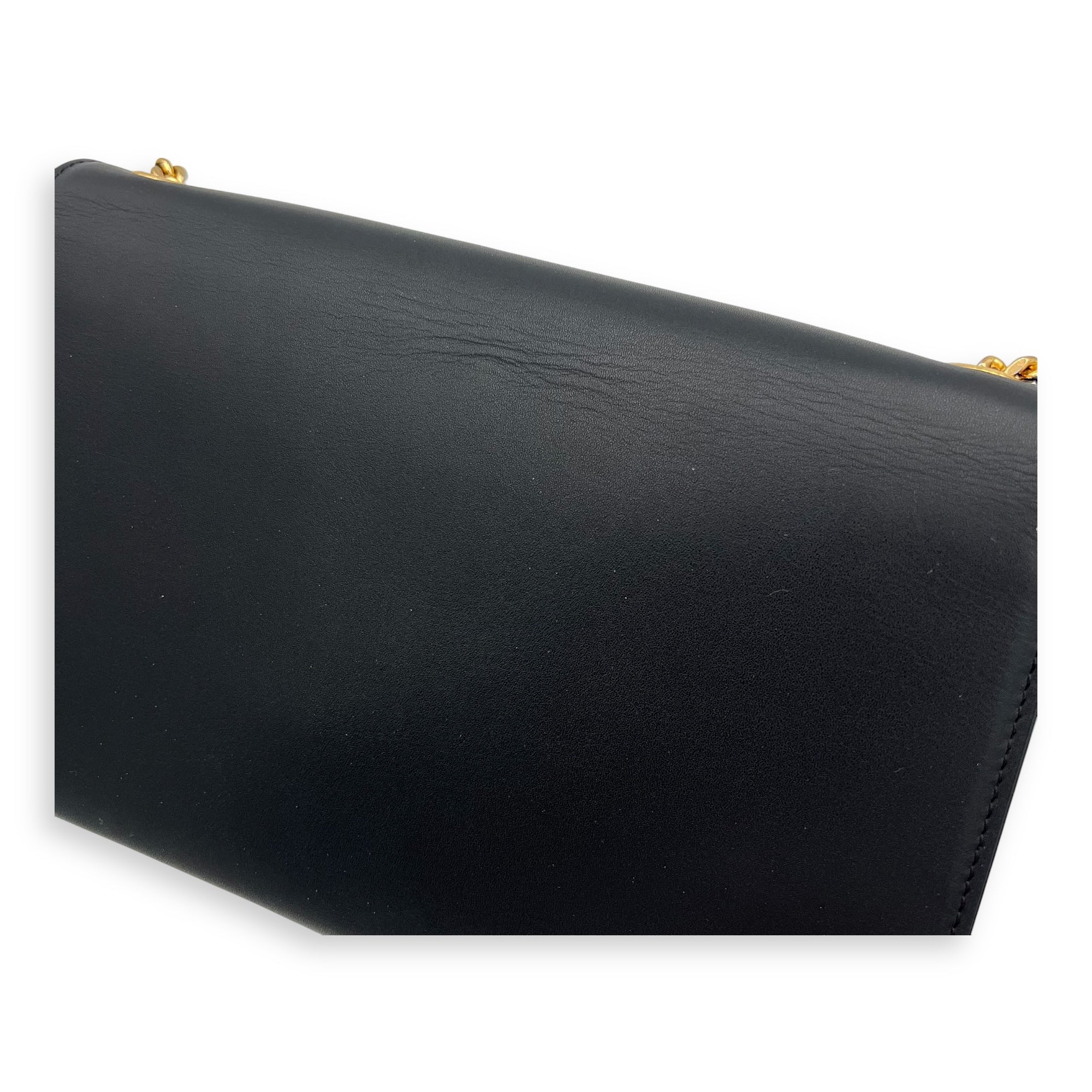 Kate Crossbody Bag Black in Calfskin, Gold hardware - Image 8