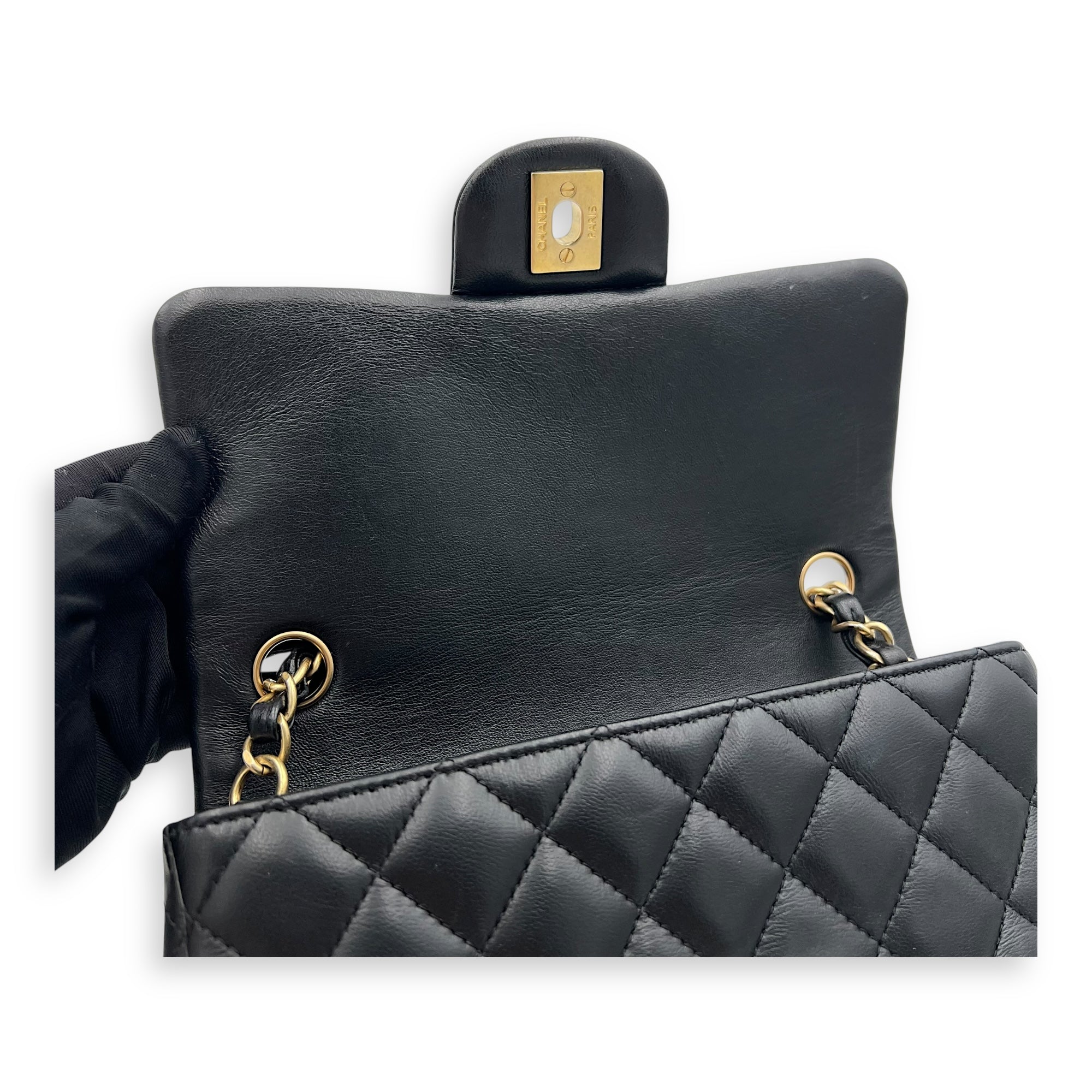 Lucky Charm Classic Mini Black Shoulder Bag in Lambskin, Mixed hardware - Image 8