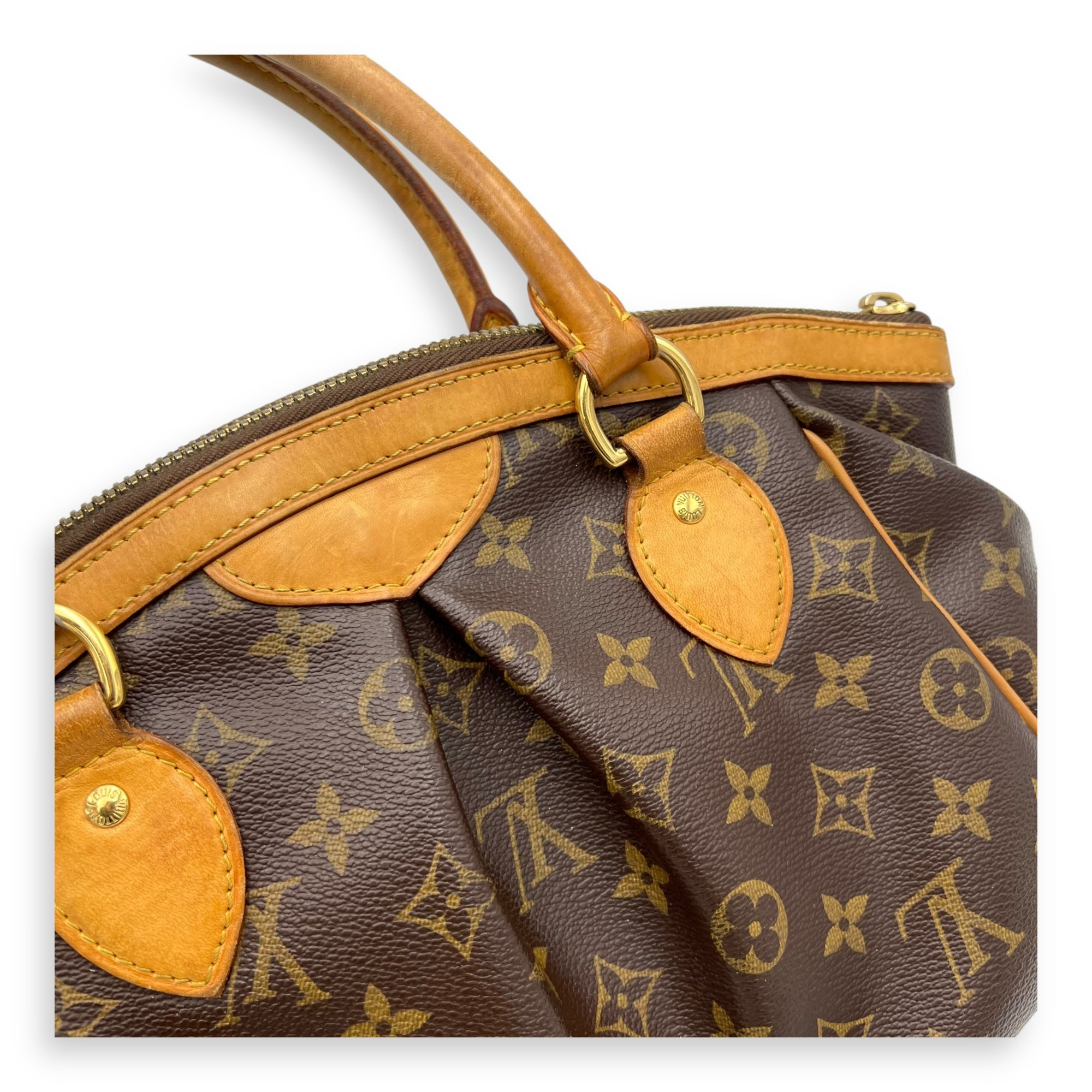 Tivoli Top Handle Bag Small Brown in Monogram Coated Canvas, Gold hardware - Image 9