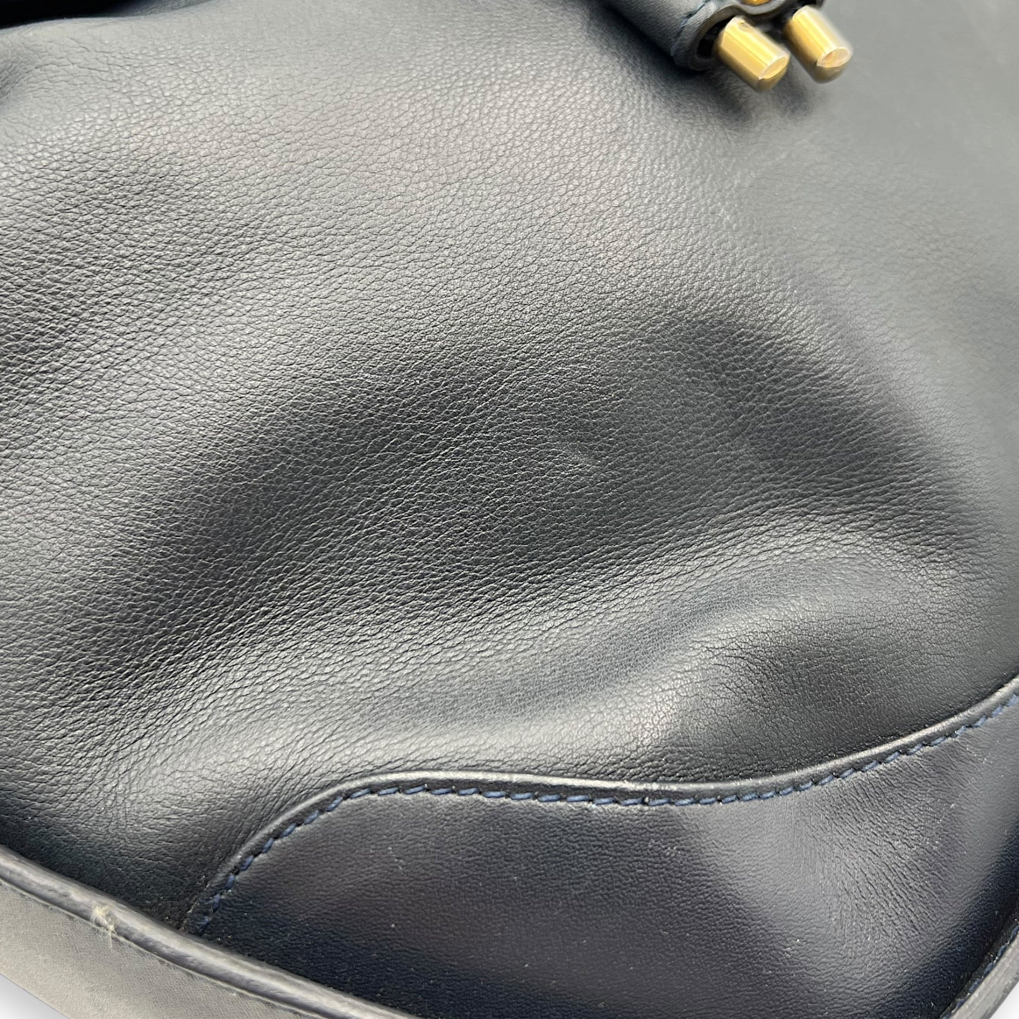 Bamboo Shoulder Bag Blue in Calfskin - Image 9