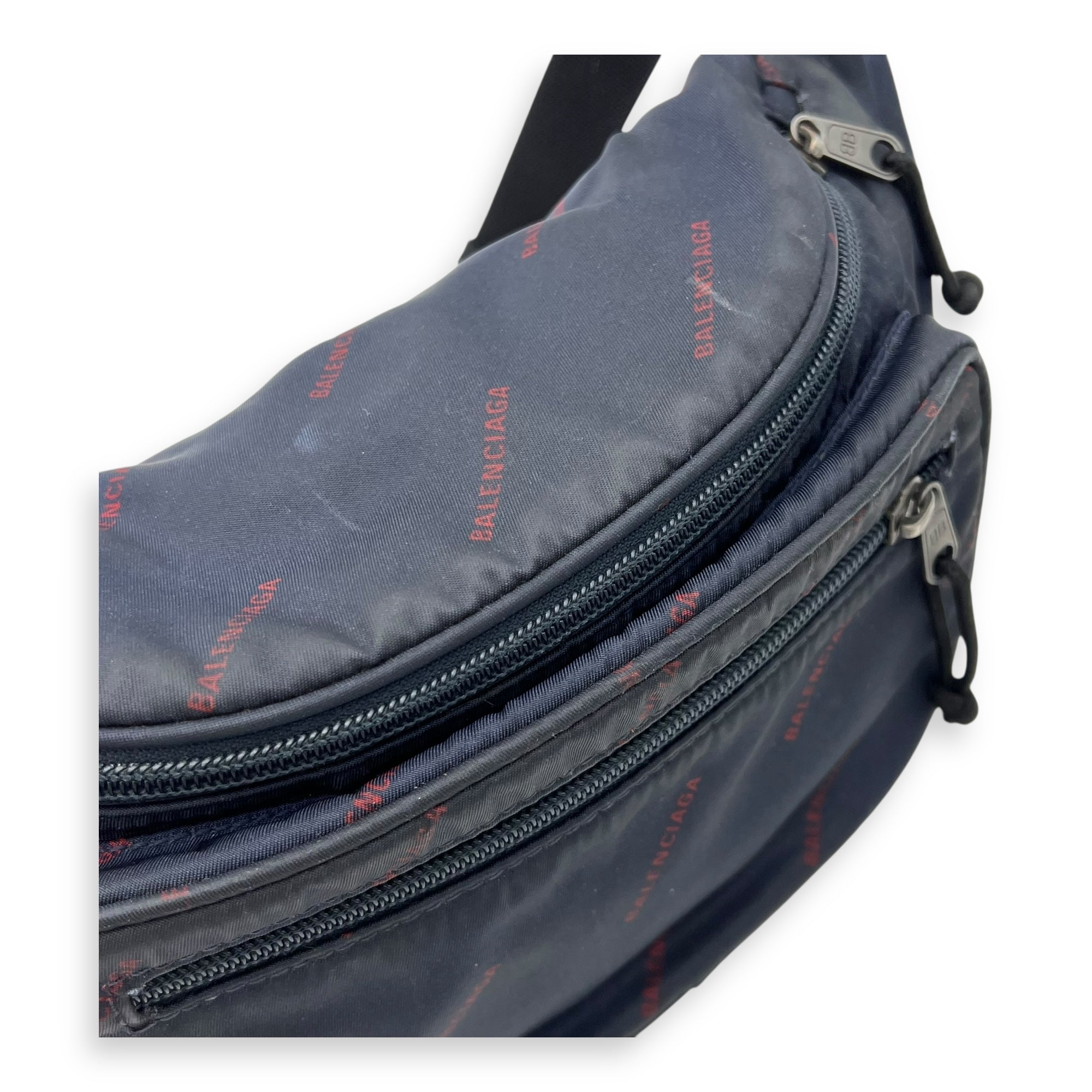 Logo Blue Belt Bag in Nylon, Silver hardware - Image 9