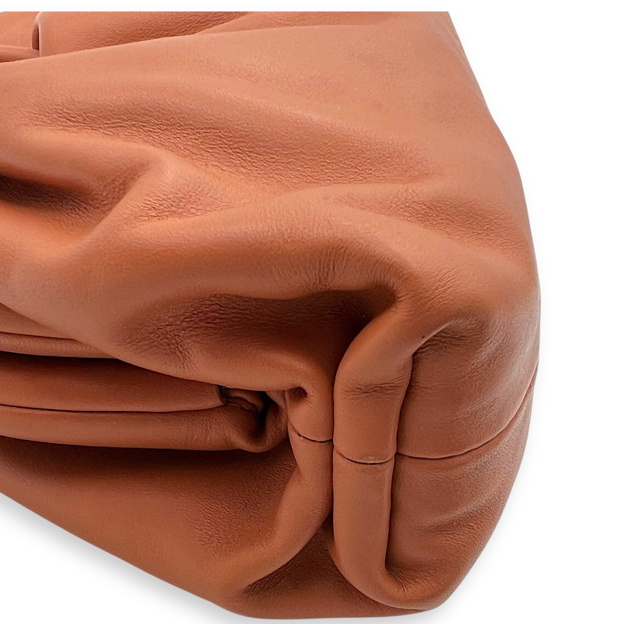 The Pouch Crossbody Bag Brown in Lambskin, Gold hardware - Image 9