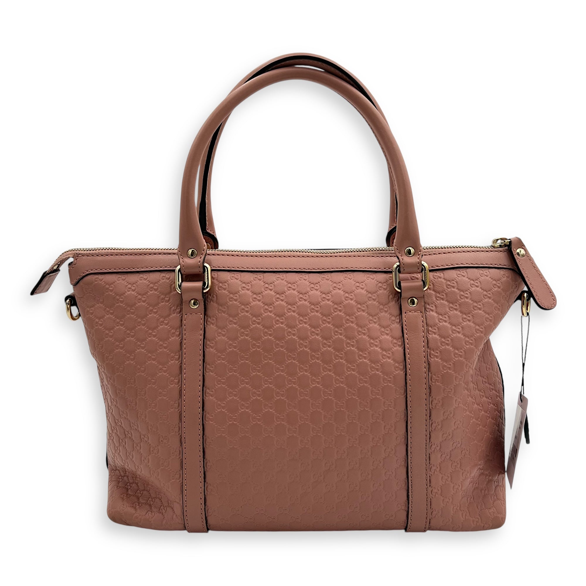 Microguccissima Tote Bag Pink in Guccissima Leather, Gold hardware - Image 3