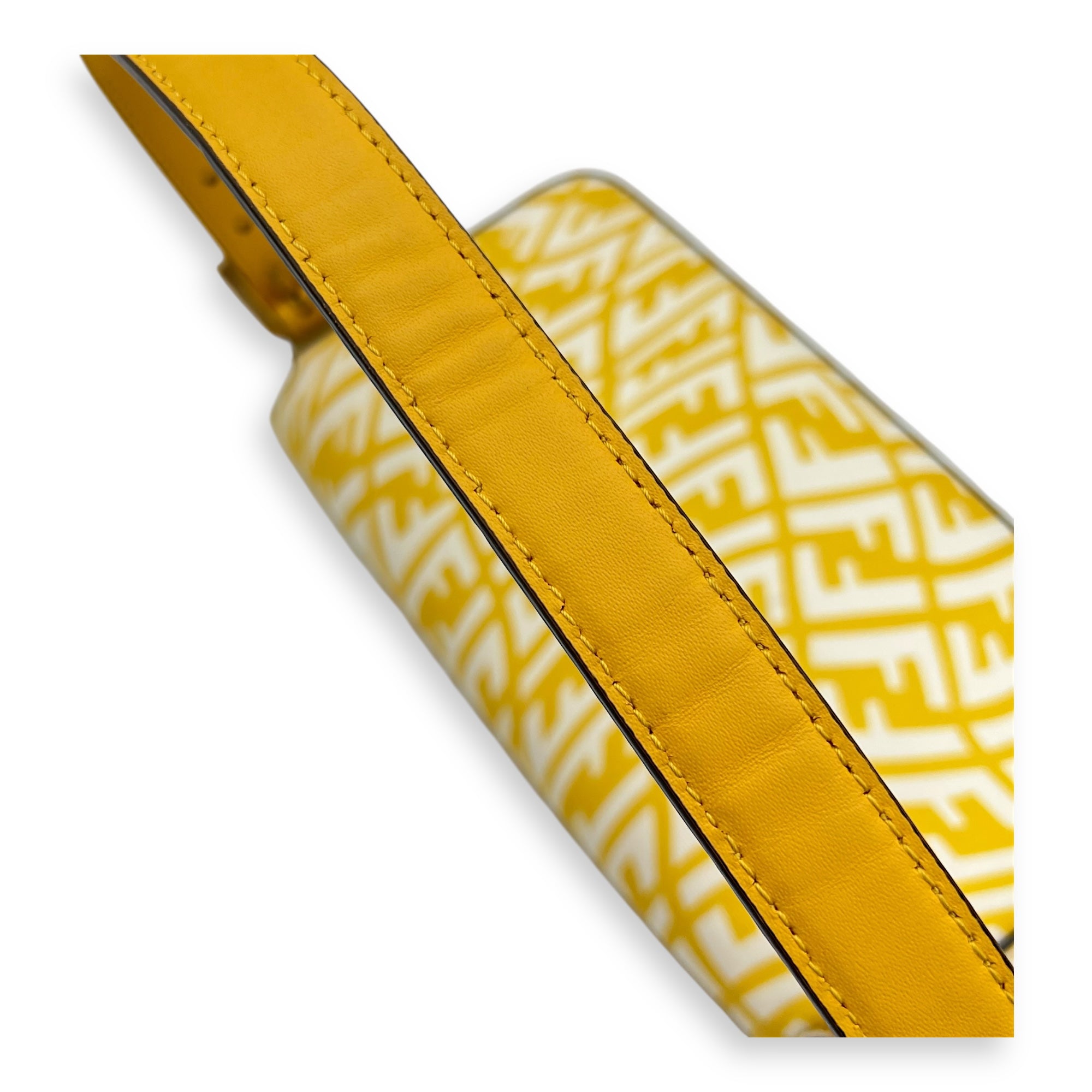 Baguette Shoulder Bag Yellow in Coated Canvas, Gold hardware - Image 10