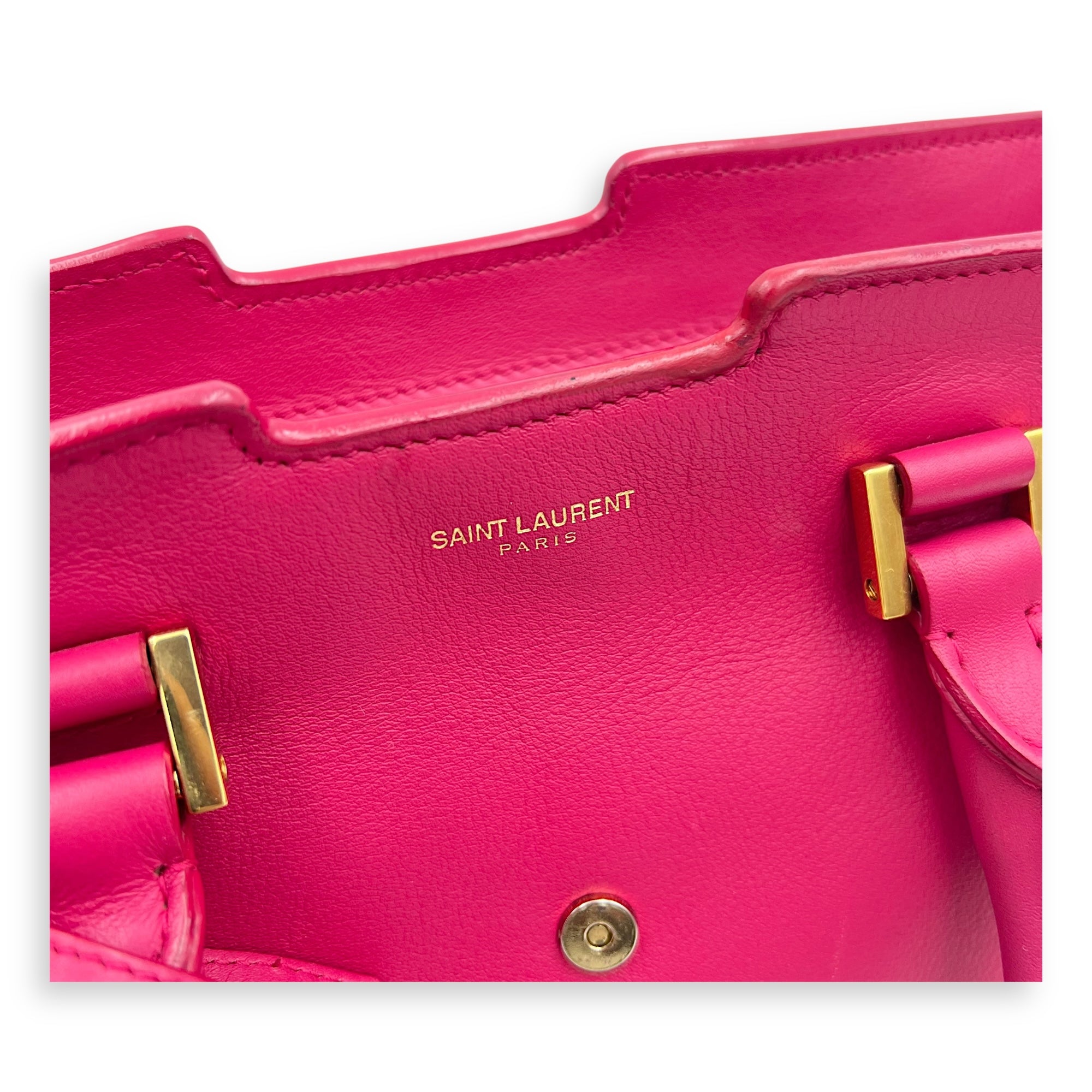 Chyc Top Handle Bag Pink in Calfskin, Gold hardware - Image 7
