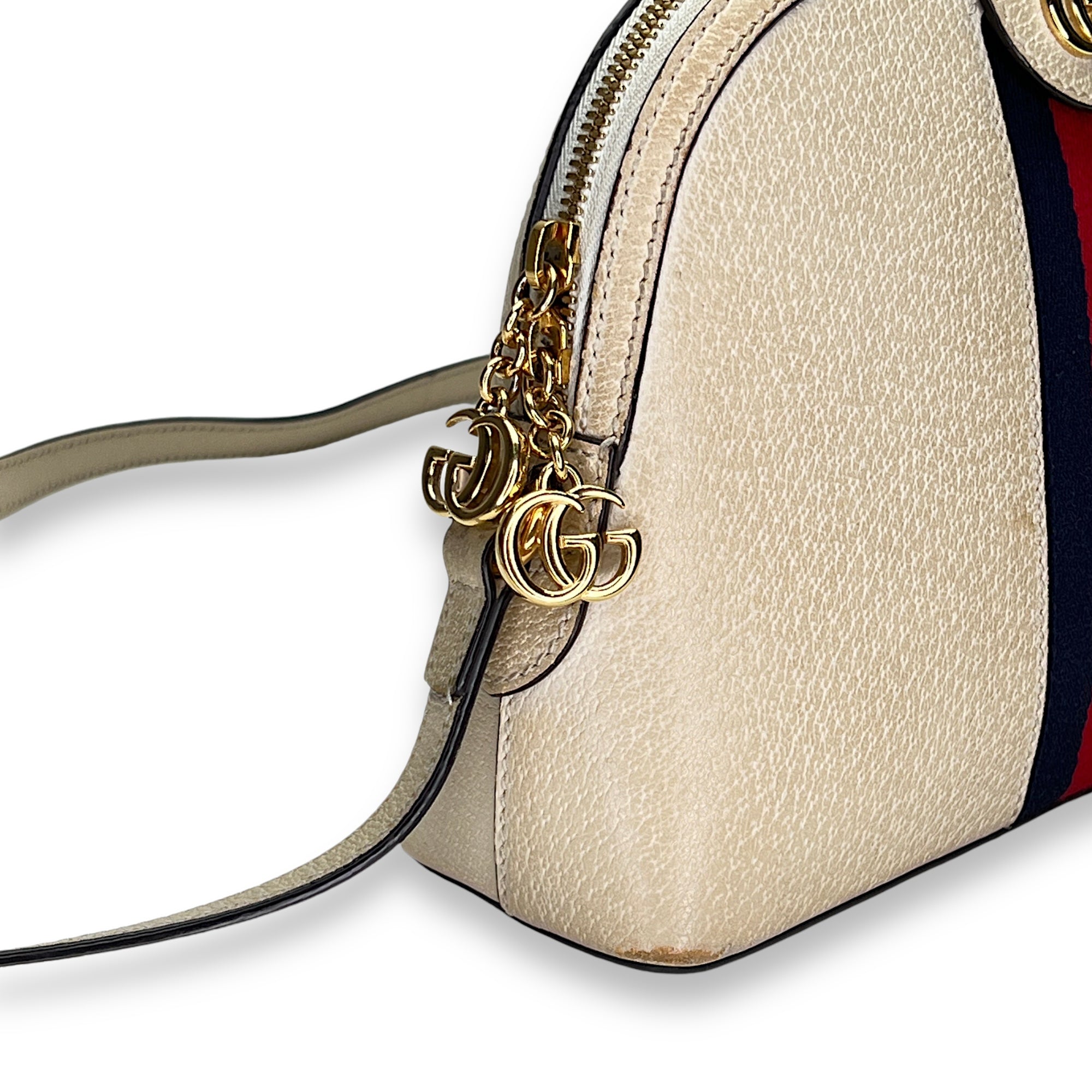 Ophidia Small Crossbody bag in Calfskin, Gold Hardware - Image 10