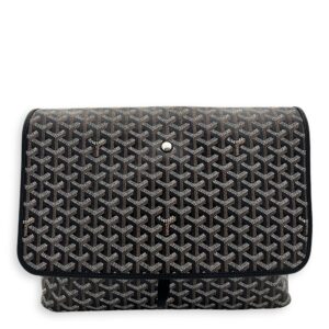 Capetien Messenger MM Black in Coated Canvas, Silver hardware