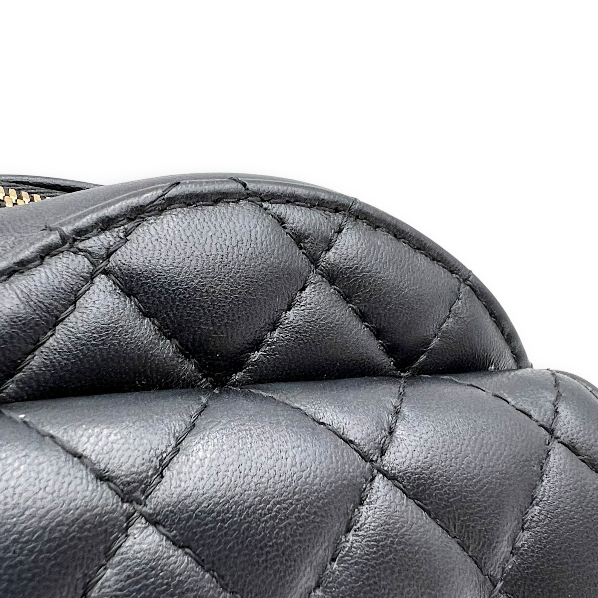 Heart Crossbody Bag Black in Lambskin, Gold hardware - Image 10