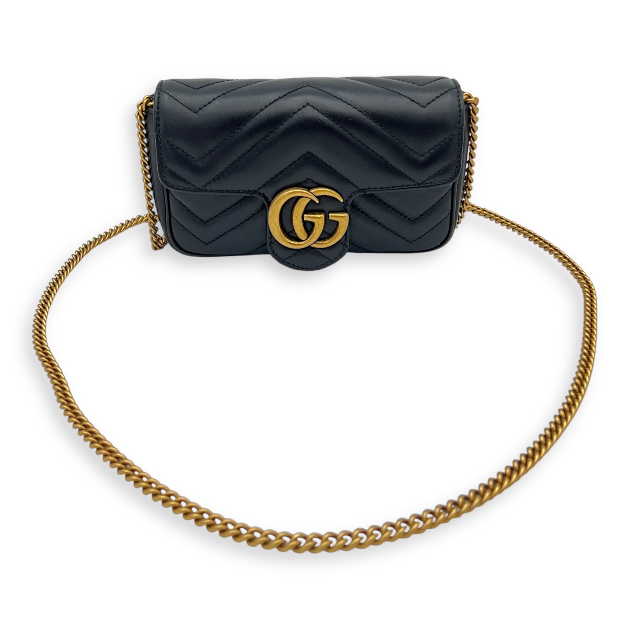 GG Marmont Crossbody Bag Black in Calfskin, Gold hardware - Image 11