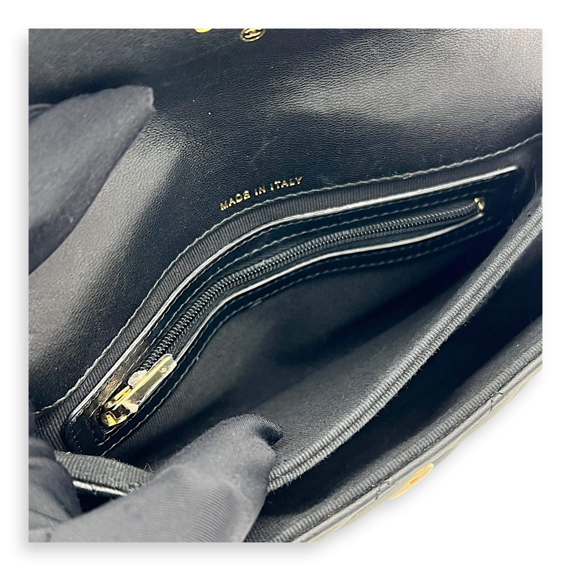 CC Wristlet Black in Lambskin, Gold hardware - Image 11