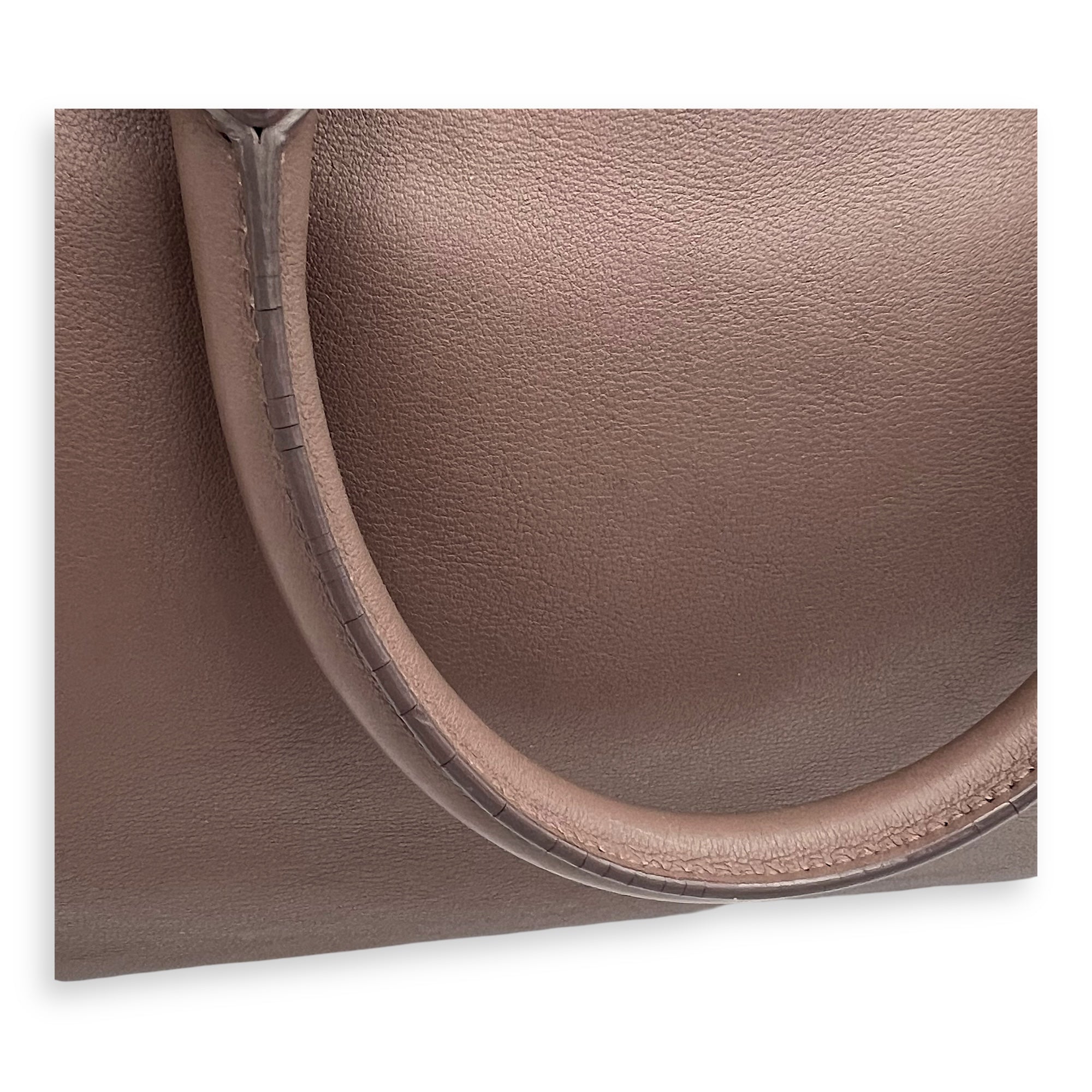 Cabas Top Handle Bag Beige in Calfskin, Gold hardware - Image 13