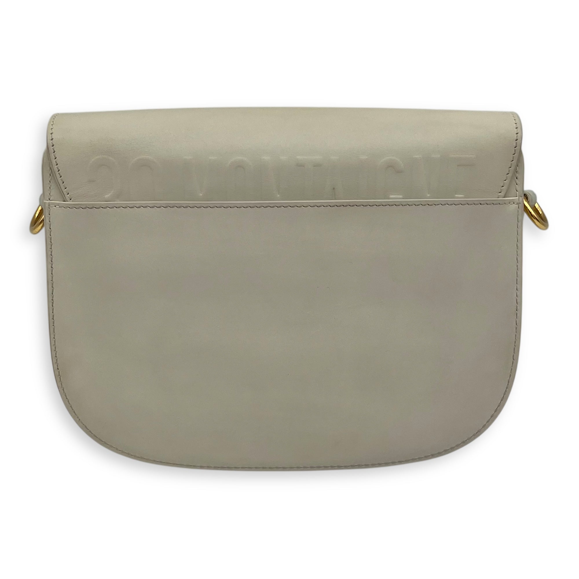 Bobby Medium White Crossbody Bag in Calfskin, Gold hardware - Image 3