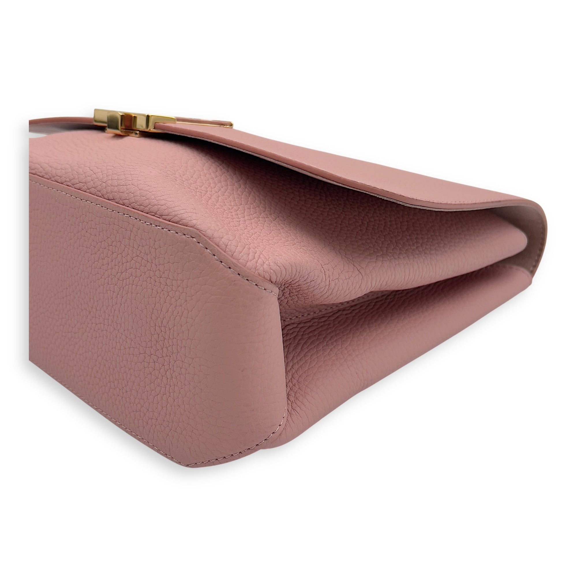Volta Top Handle Bag Pink in Calfskin, Gold hardware - Image 11
