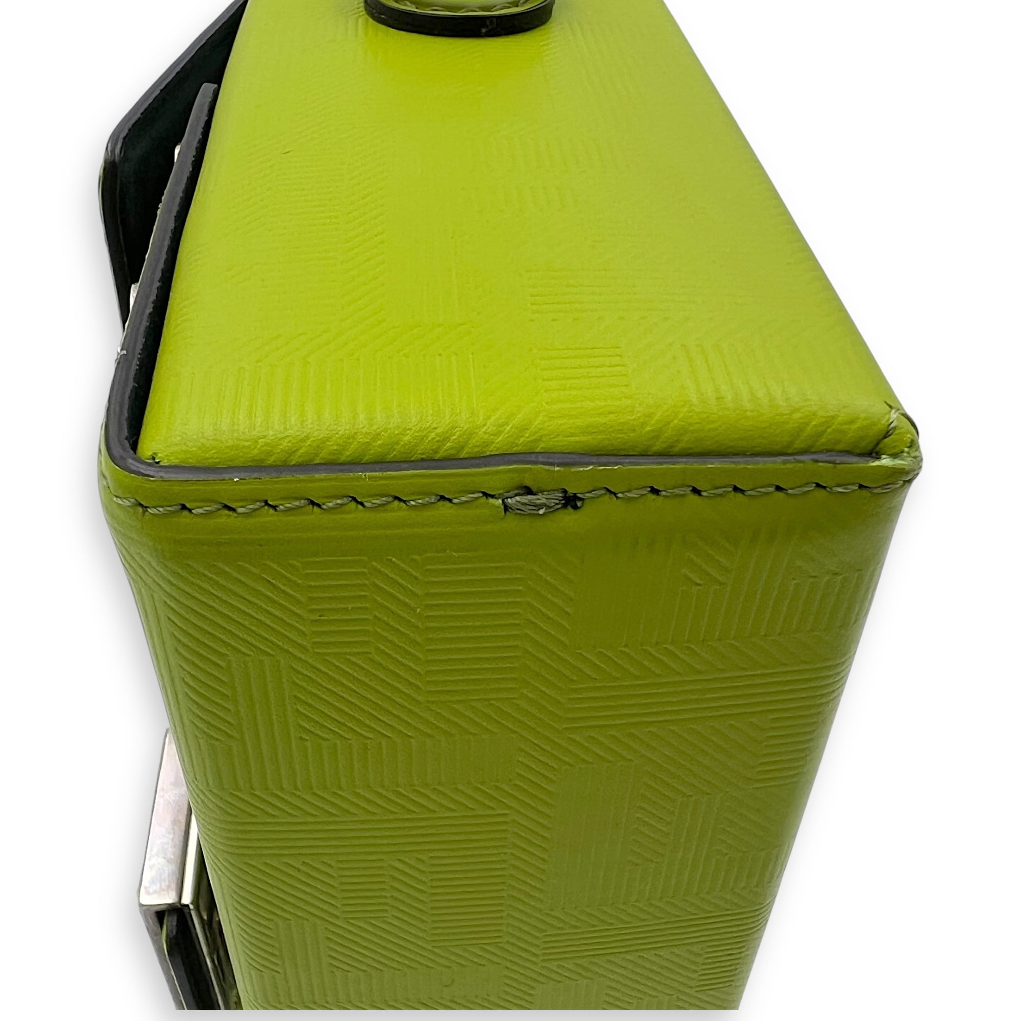 Baguette Green Crossbody Bag in Calfskin, Silver hardware - Image 11