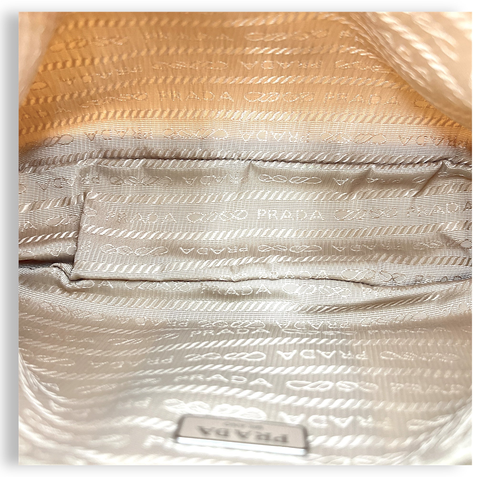 Re-Edition 2005 Beige Crossbody Bag in Re-Nylon, Silver hardware - Image 13