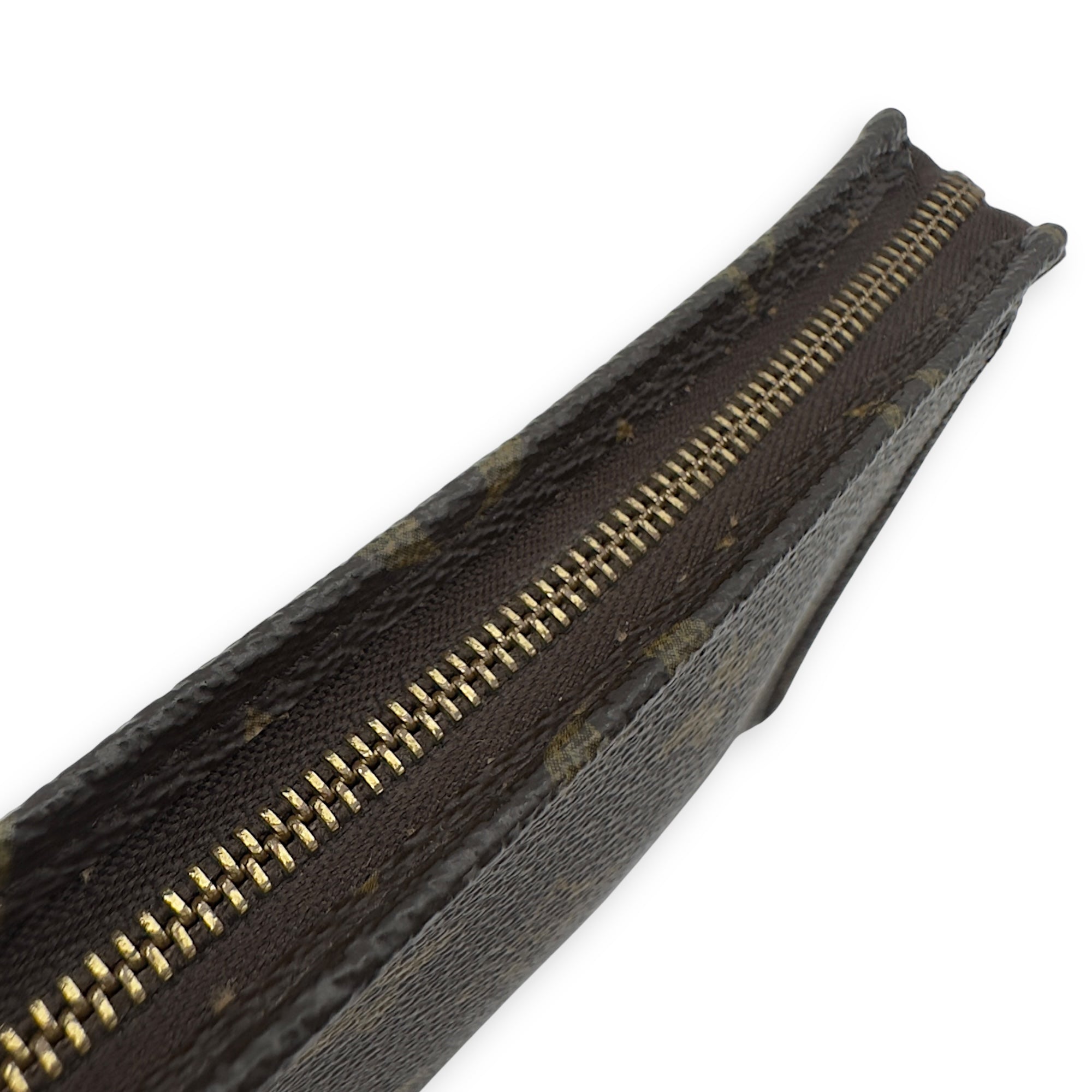 Pochette Pouch 15 Brown in Monogram Coated Canvas, Gold hardware - Image 13