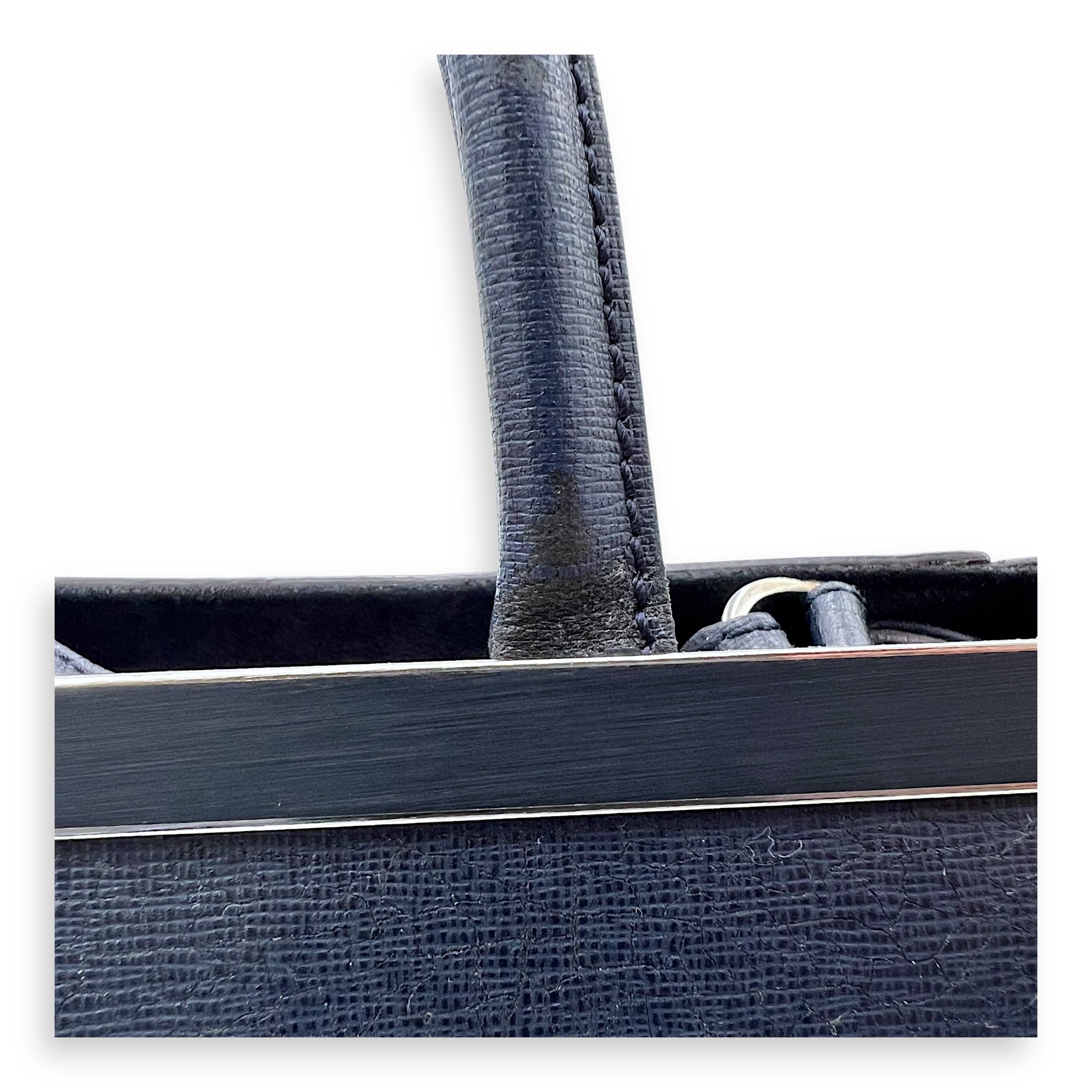 2Jours Blue Top Handle Bag in Calfskin, Silver hardware - Image 13