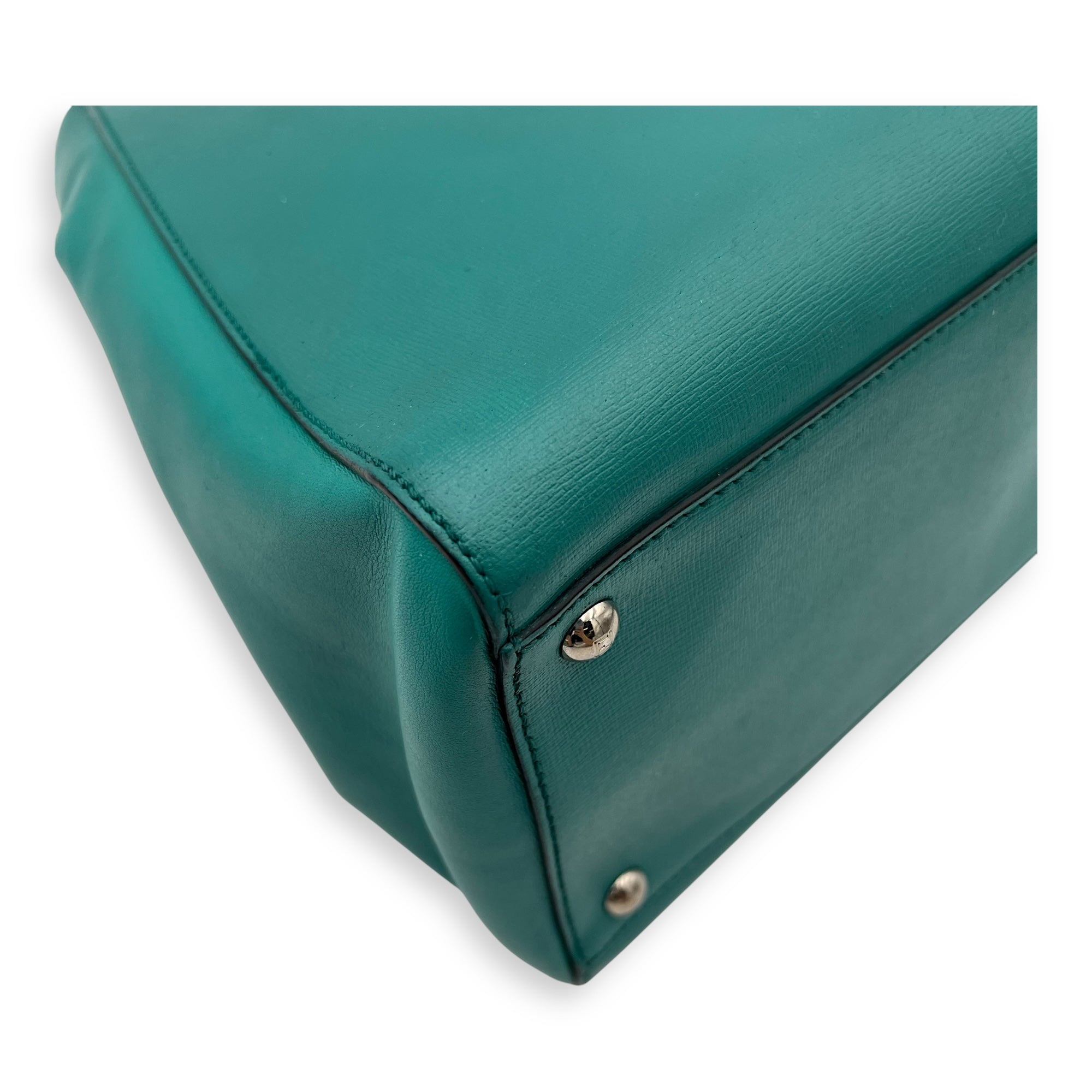 2 jours Top Handle Bag Medium Blue in Calfskin, Silver hardware - Image 20