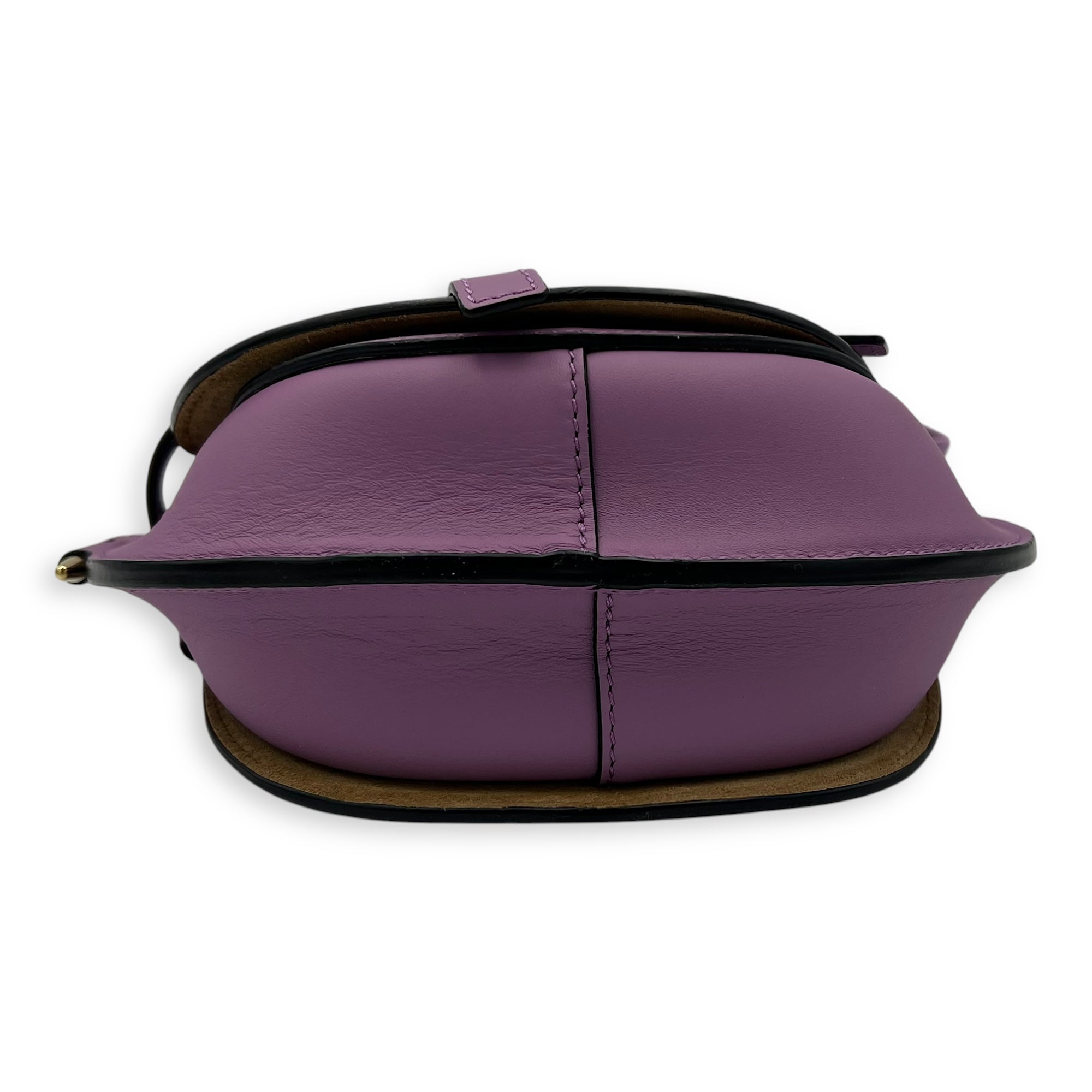 Gate Dual Mini Purple Crossbody Bag in Calfskin, Gold hardware - Image 6